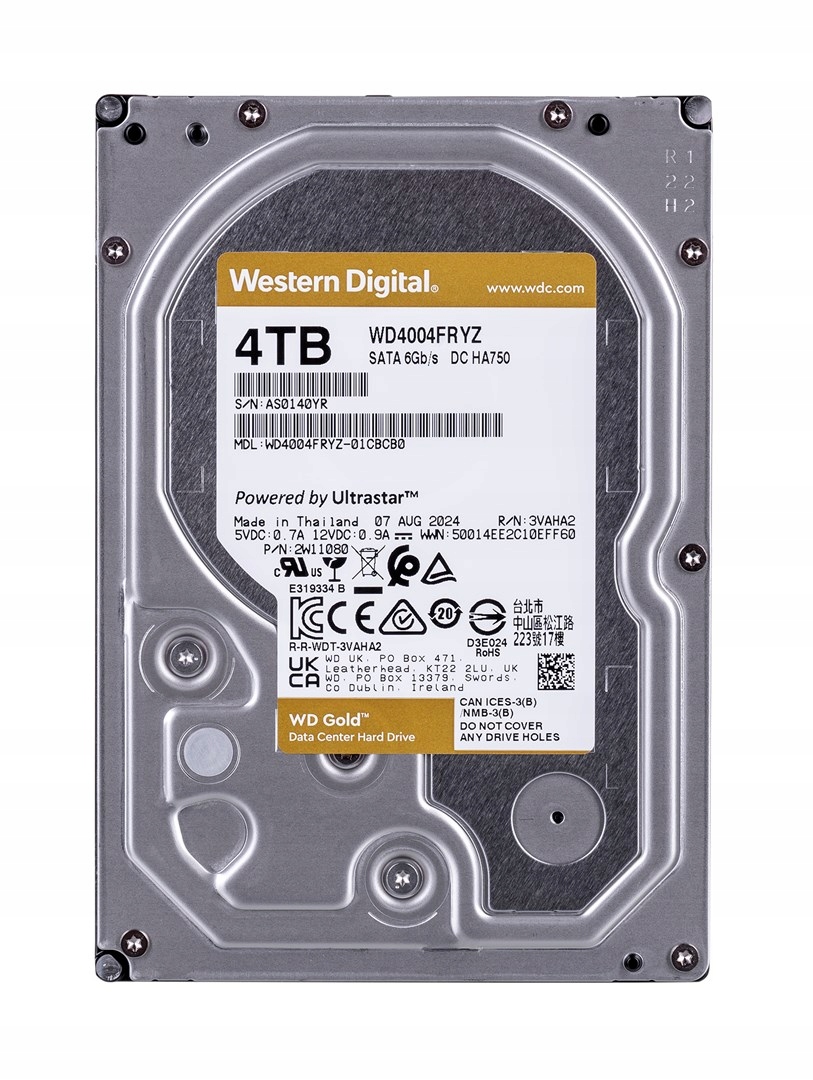 Hdd Wd Gold 4TB Sata WD4004FRYZ