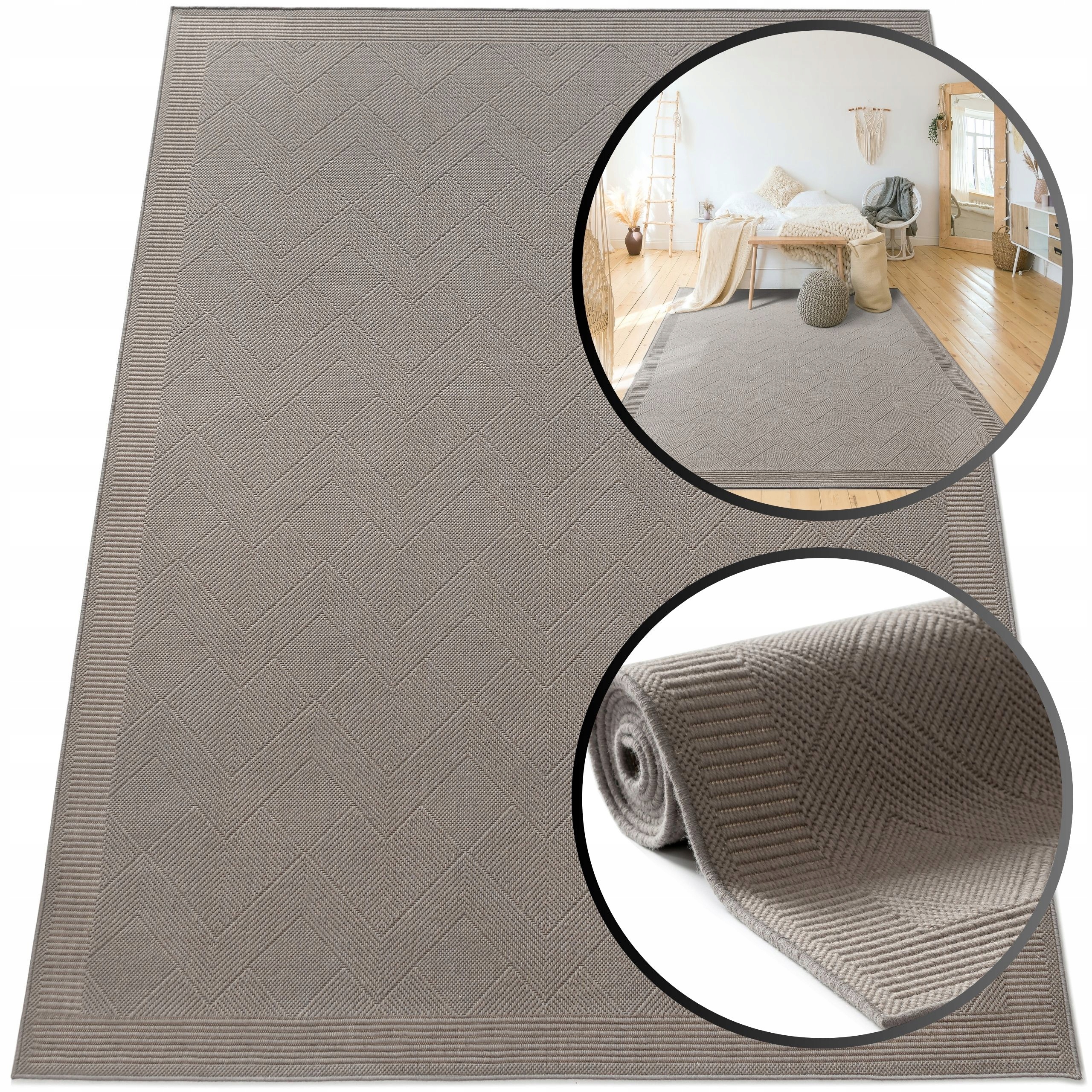 Koberec Vlněný 80x150 Dune Přírodní Šedý Koberce Do Obýváku Vlna Boho