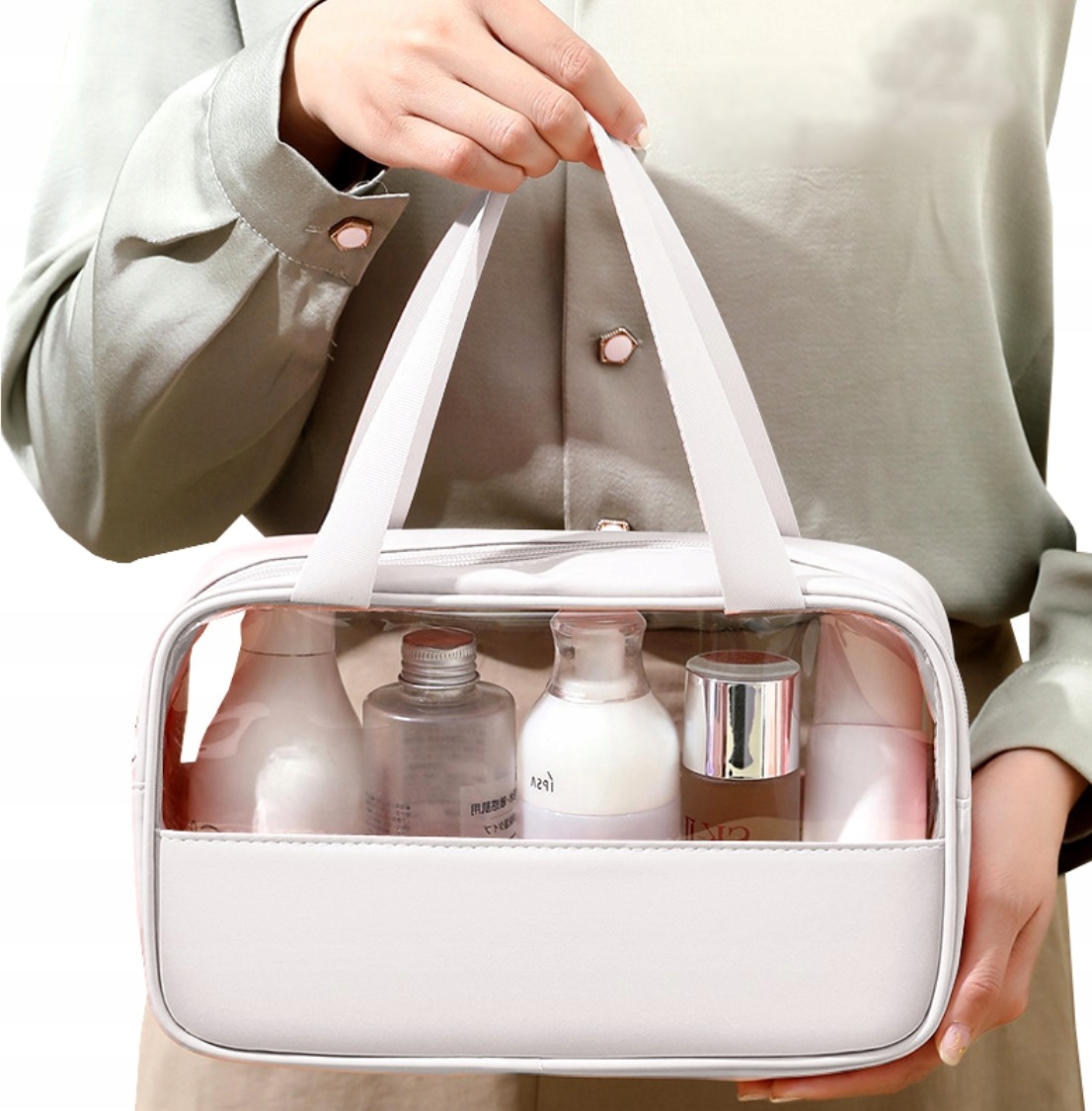 Kuferek wodoodporny Kosmetyczka przezroczysta Materiał dominujący syntetyk