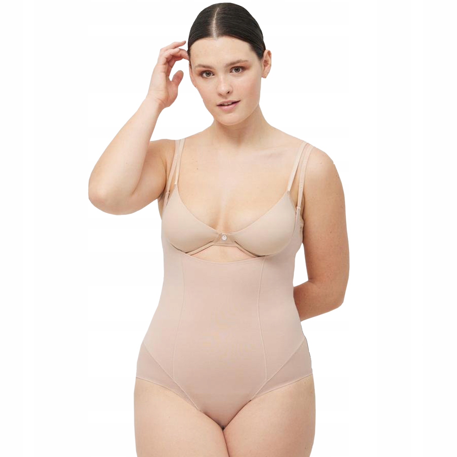 Ysabel Mora 19336 nude béžová bezešvá 2XL zeštíhlující Body