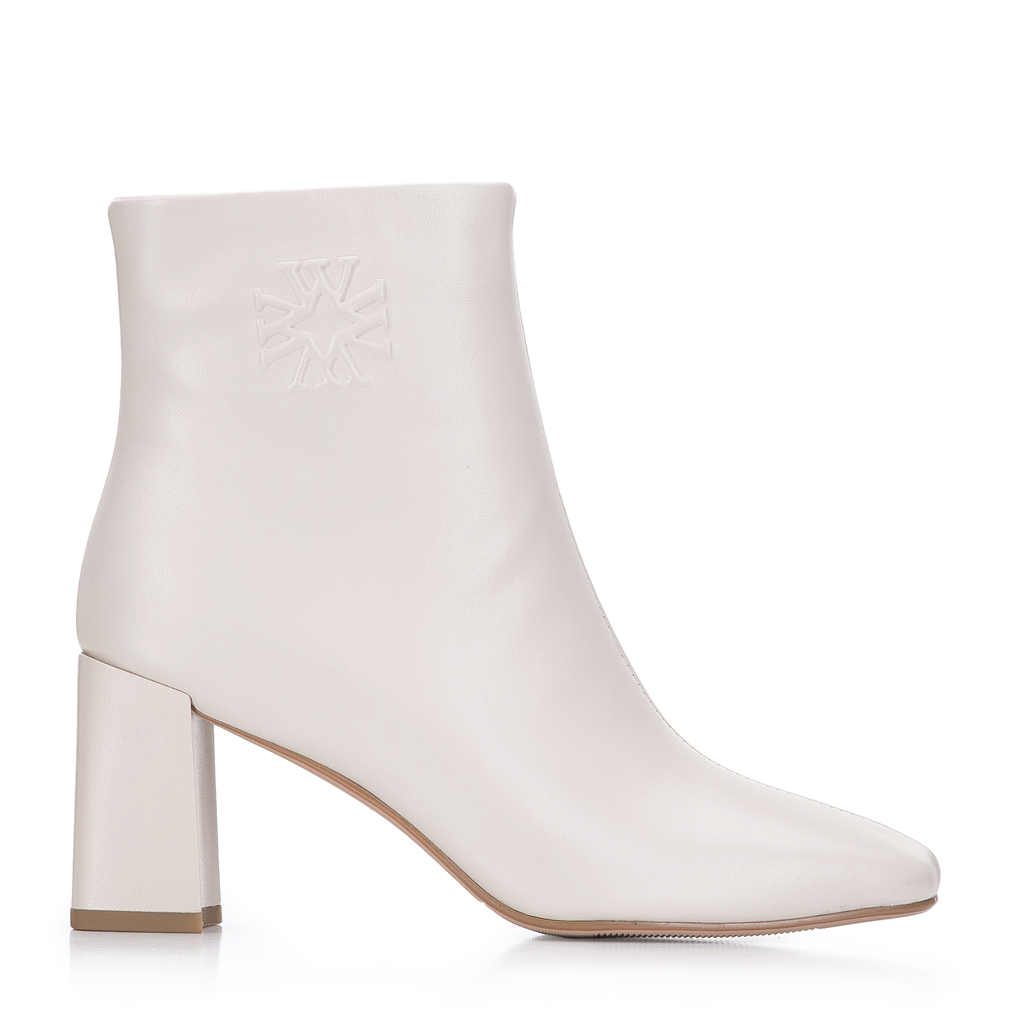 WITTCHEN damskie botki skórzane kremowe