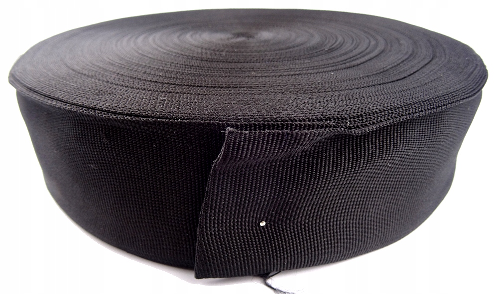 Ryps 60mm taśma 1m Czarny rypsowa 3366
