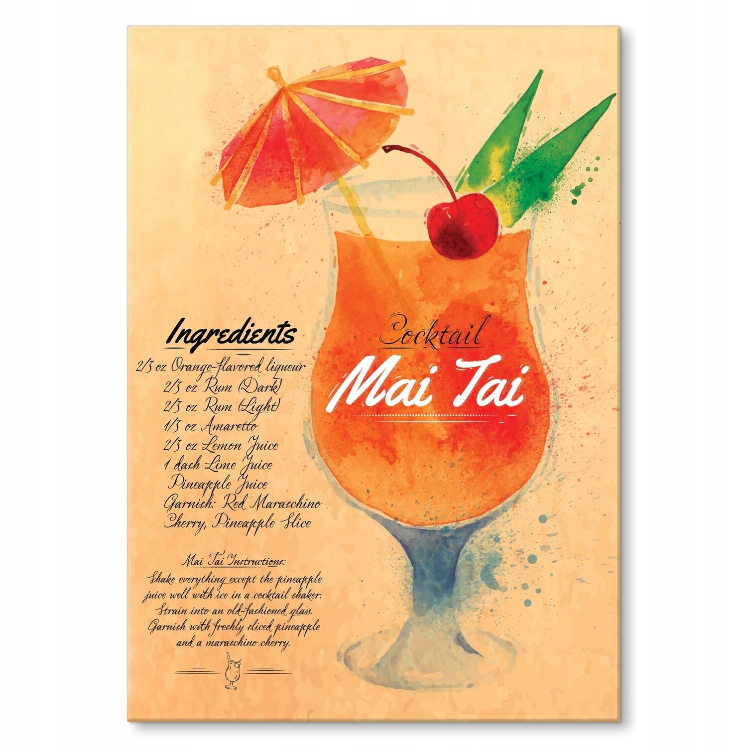 Kovový plakát Drink Mai Tai Dárek 42 x 59 cm