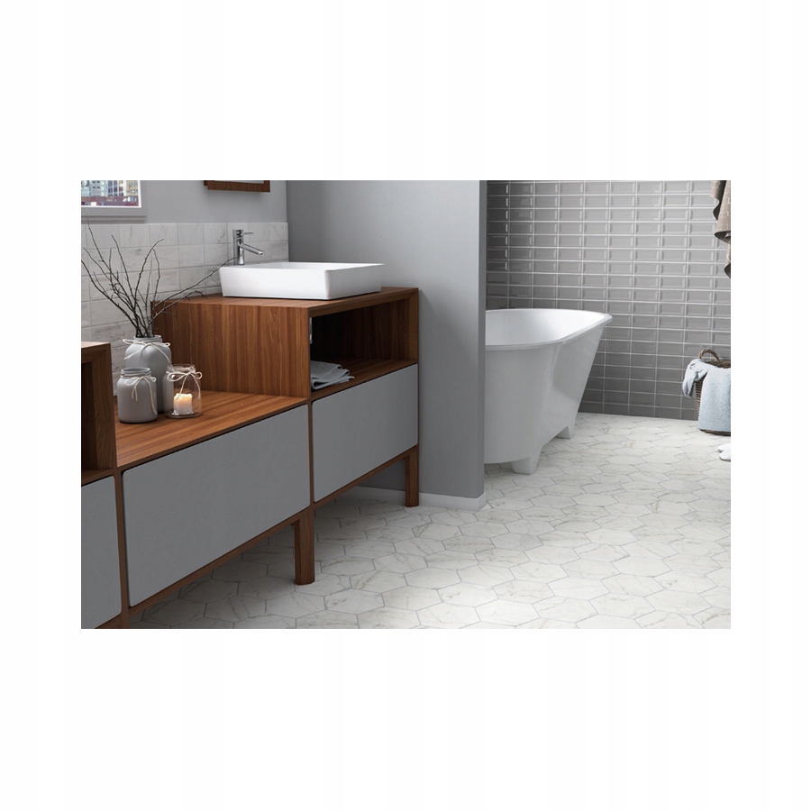 EQUIPE Carrara Hexagon Matt 17,5x20 płytki gresowe Kod producenta 23101 / EQ-3