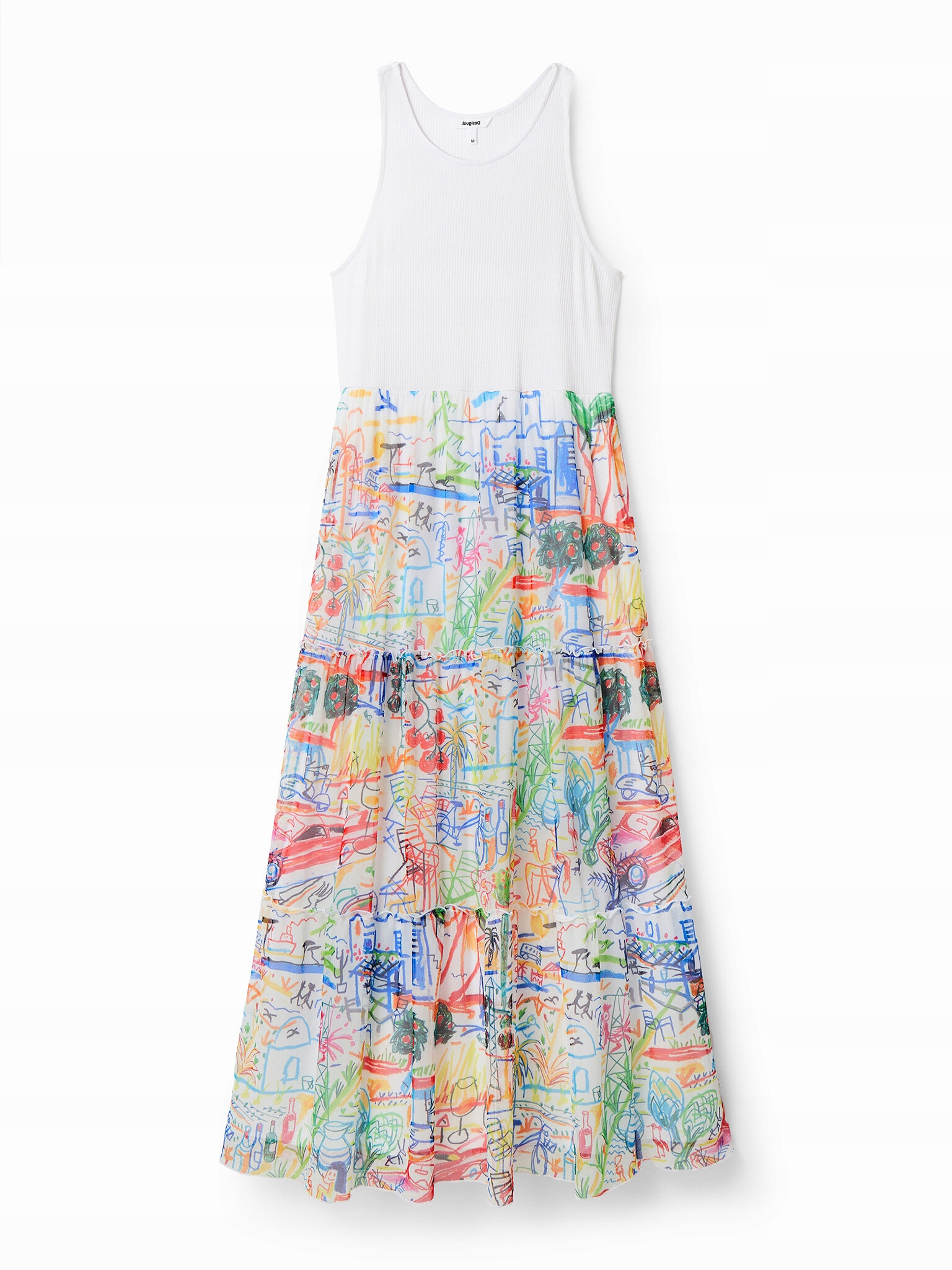 Desigual Sukienka codzienna 23SWVK91 Biały Regular Fit