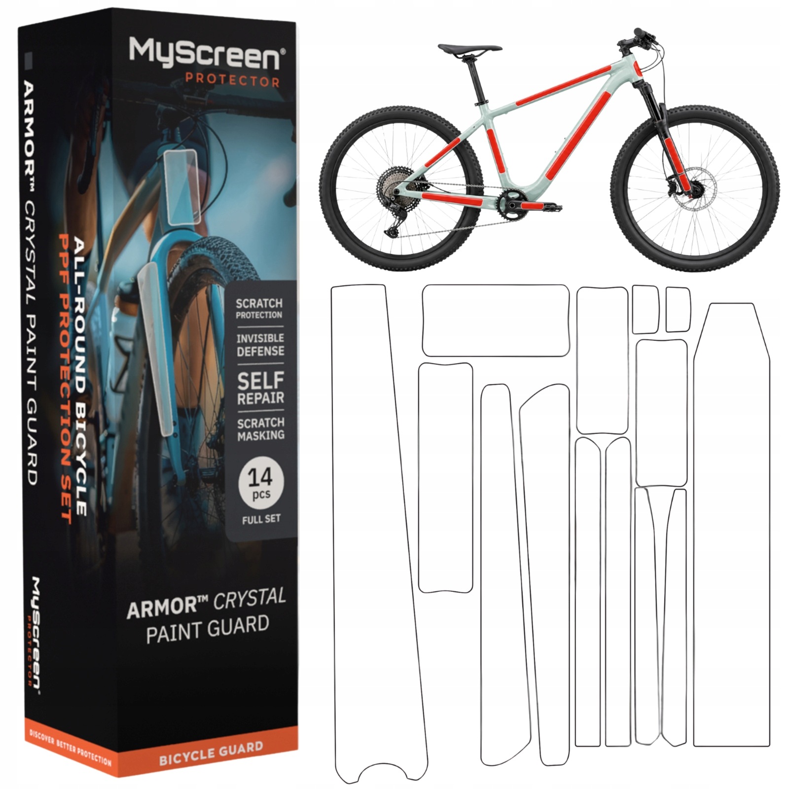 Fólie na kolo univerzální 14 ks MyScreen na rám Armor Bicycle