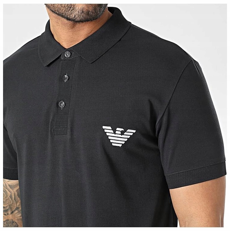 Pánské Polokošile Emporio Armani Swimwear Krátký Rukáv, Černá Barva S