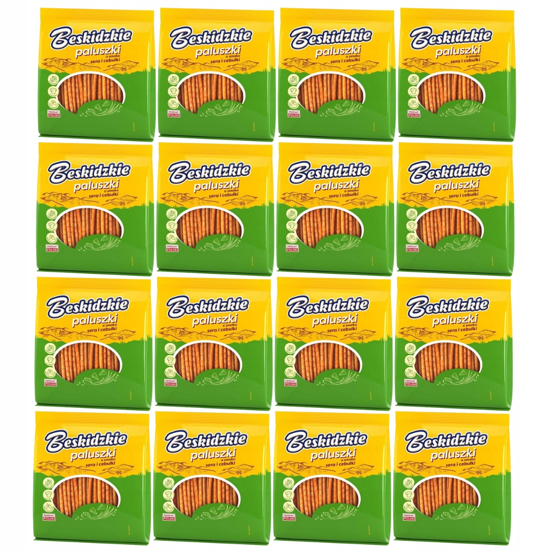 Levně Beskidzkie Tyčinky s příchutí sýra a cibulky 180 g x 16 kusů