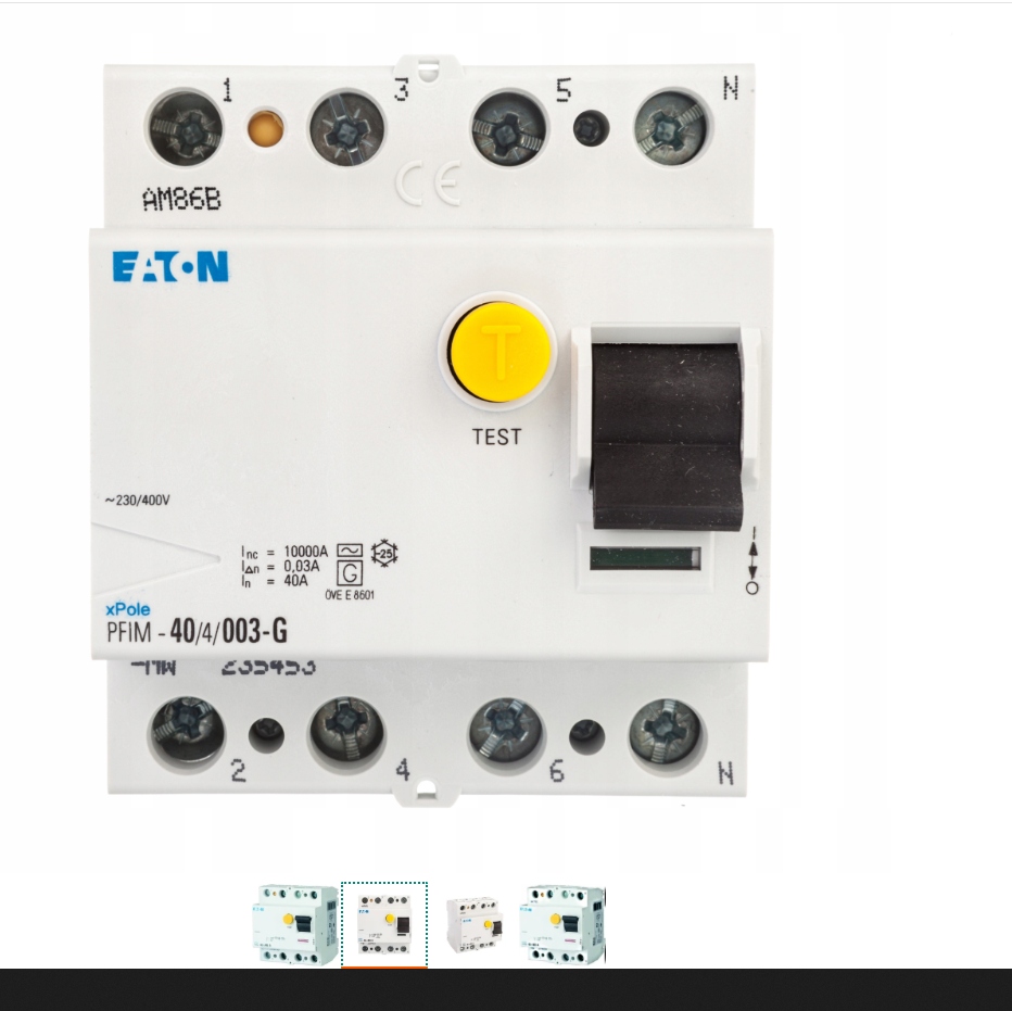 Wyłącznik Różnicowy Eaton 4P 40A 30mA 235453 typ G