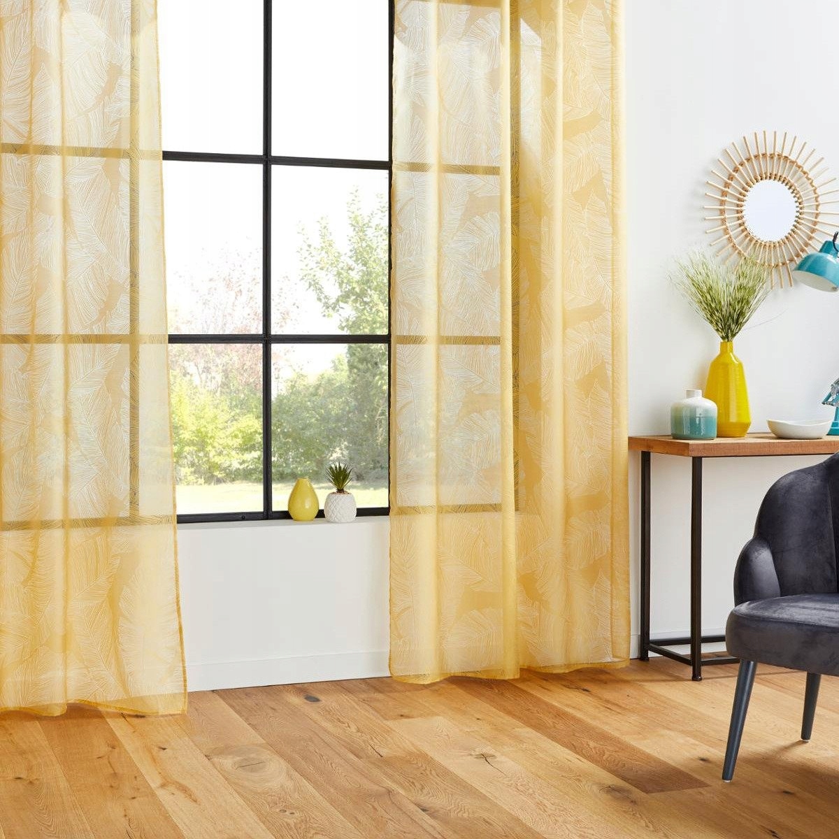 

Firana Gotowa Zielona Firanka Wzór Liści 140x240