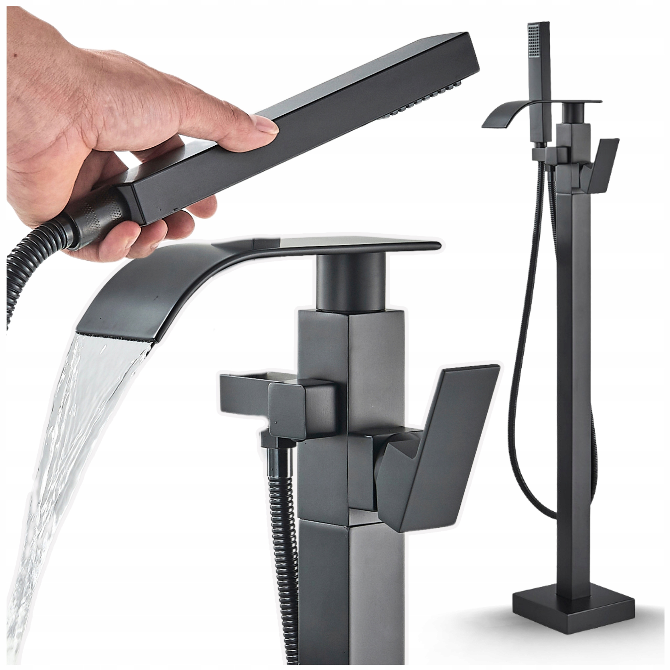 Čierna Mosadzná Vaňová Batéria Cubic S Otočným Výtokom, Štýlová, Robustná Ari