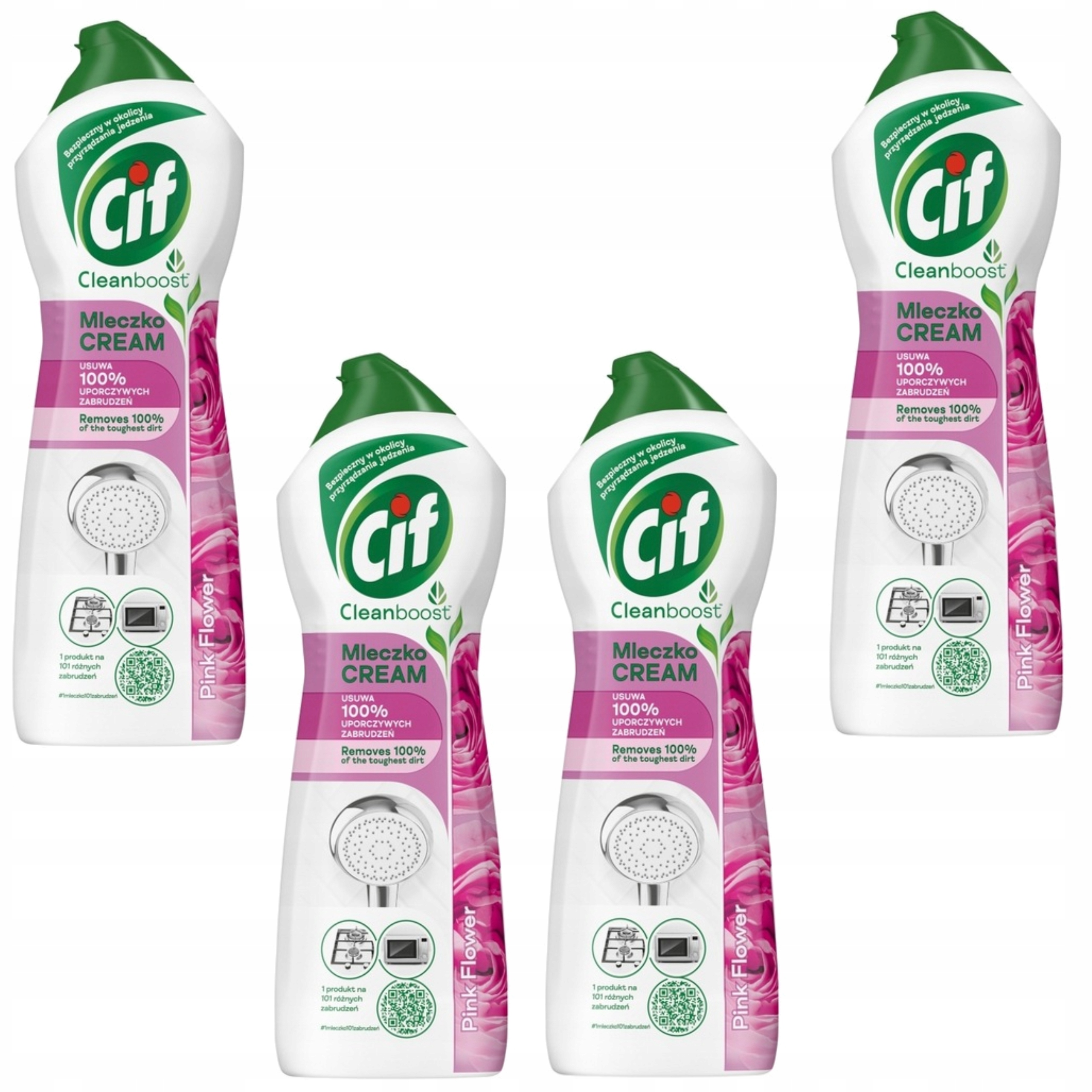 Cif Cream Pink Flower Čisticí mléko s mikrokrystaly 650 ml 4ks