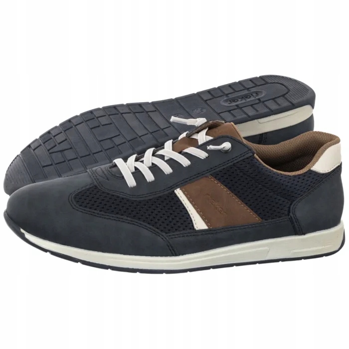 Kožené boty Pánské Polobotky Rieker Tmavě modré 11960-14 Blue