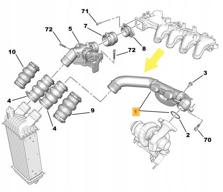PRZEWOD TURBO RURA BERLINGO II JUMPY III 1 6 HDI Part manufacturer Other