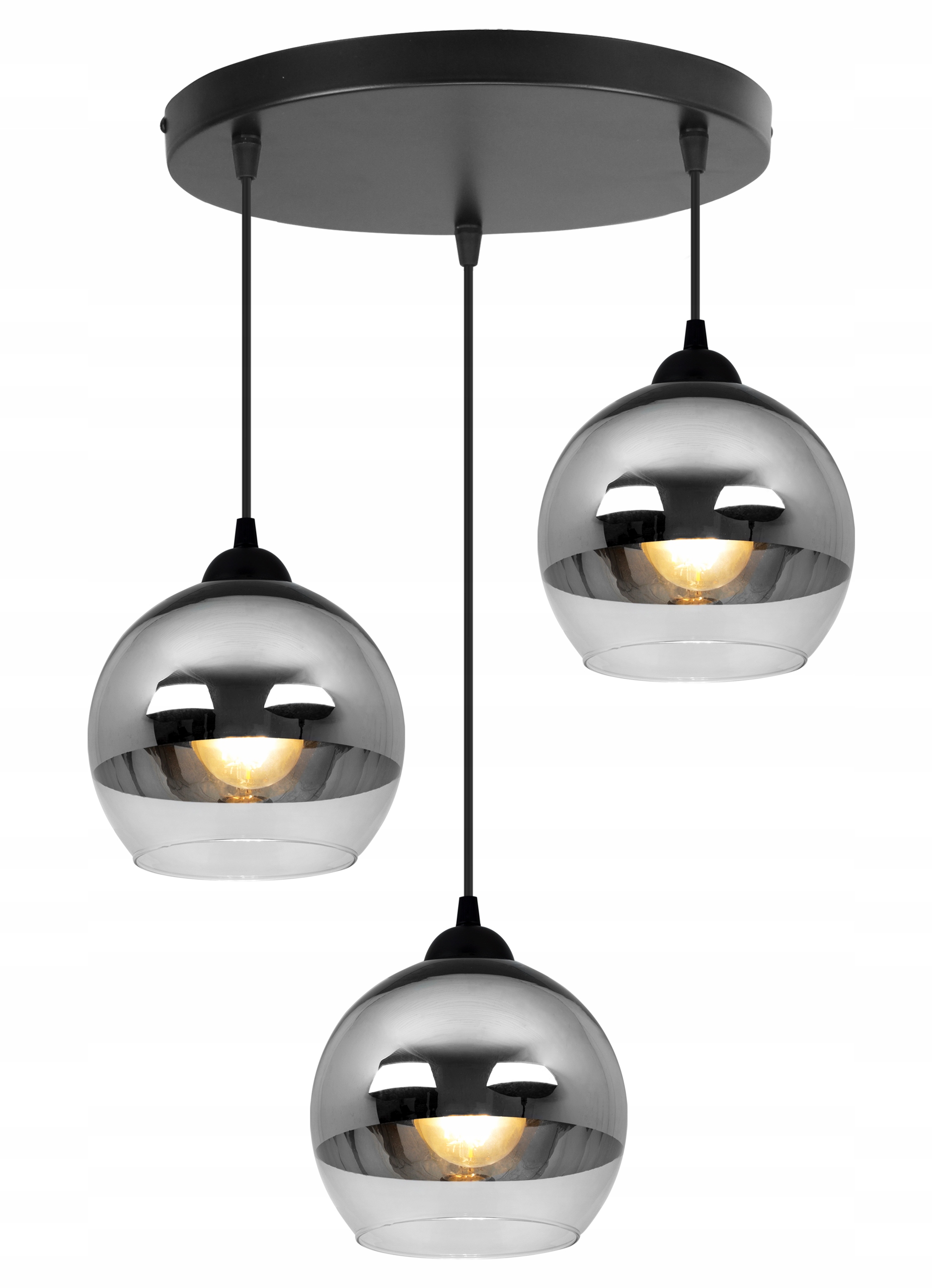 Závesná Stropná Lampa Trojitý Luster Stropné Svietidlo Sklenená Chrom Glamour