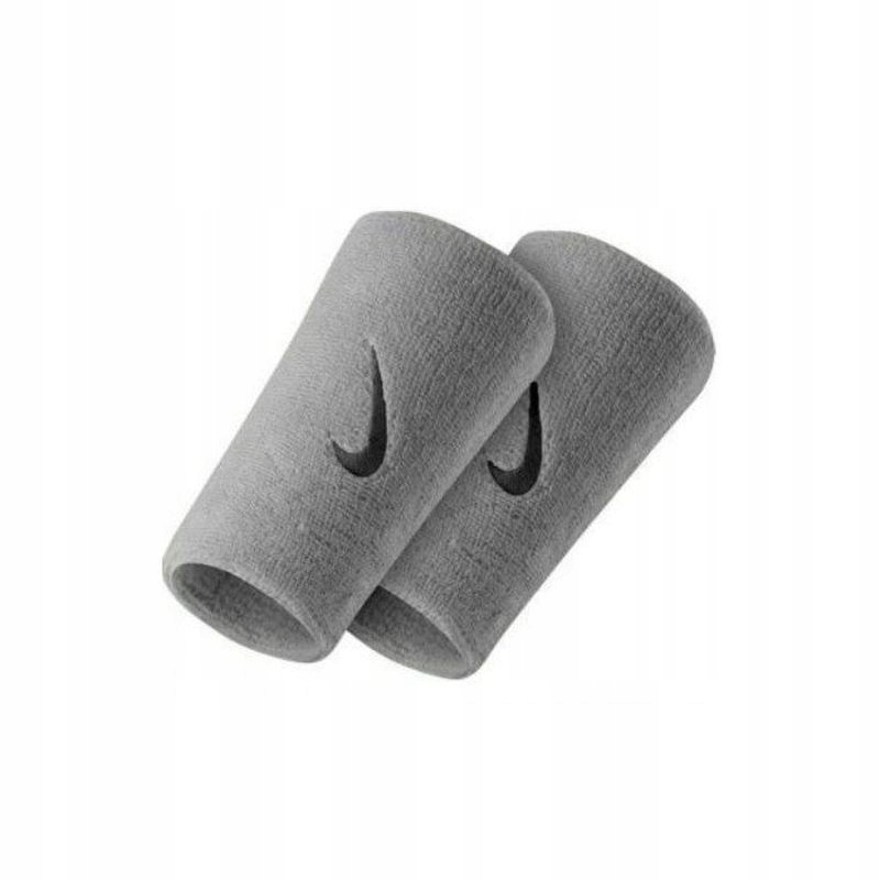 Frotki na rękę Nike Swoosh Double Wristband Szare 2 szt
