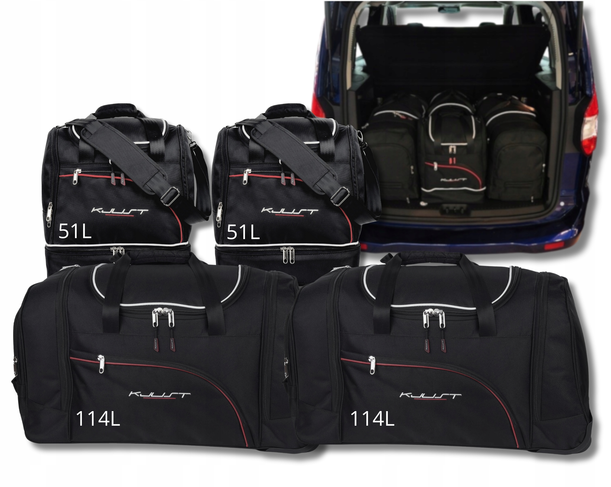 Cestovná Taška Do Kufra Ford Tourneo Courier 2014+ 4 ks