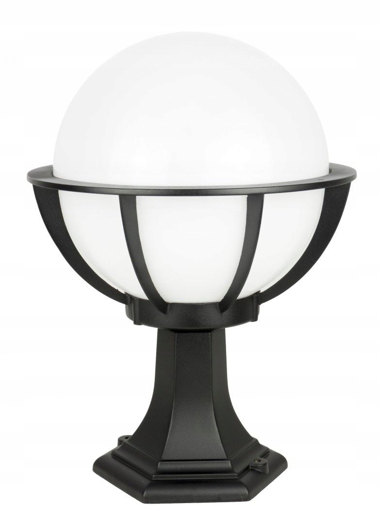 Su-ma Stojací zahradní lampa E27 IP43, 43 cm, černá, kulová