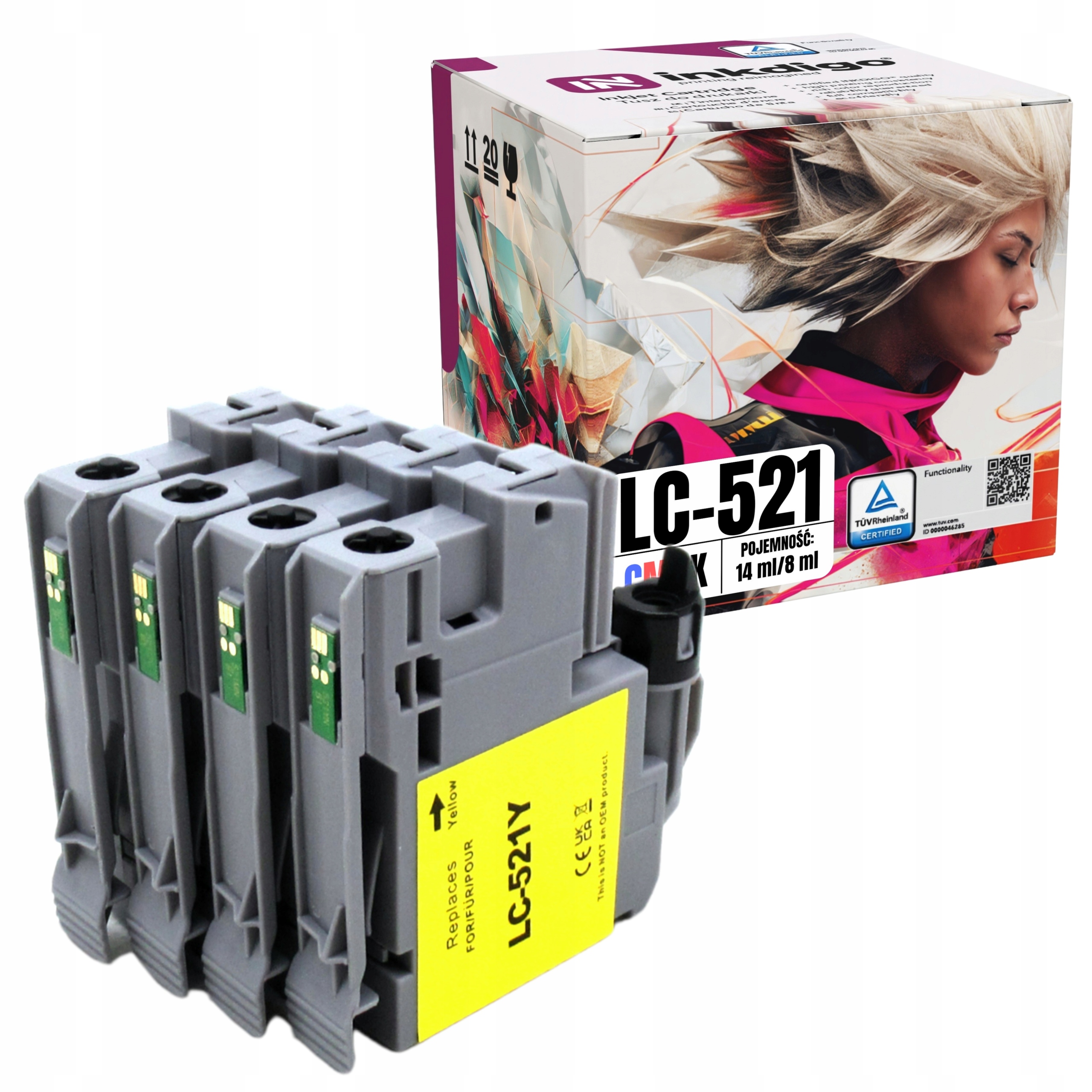 Sada inkoustů pro Brother LC-521 pro tiskárny DCP-J1260W, DCP-J1310DW, DCP-J1360DW, DCP-J1460DW