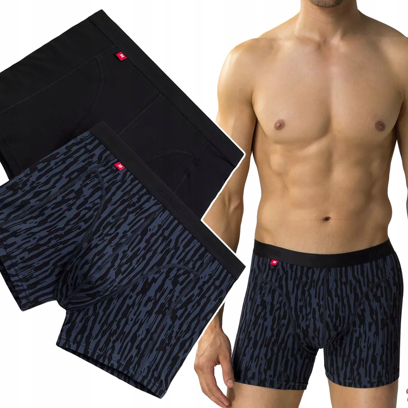 Pánské Boxerky Atlantic 2MH-175 bavlna Delší Nohavice 2 Vzory M