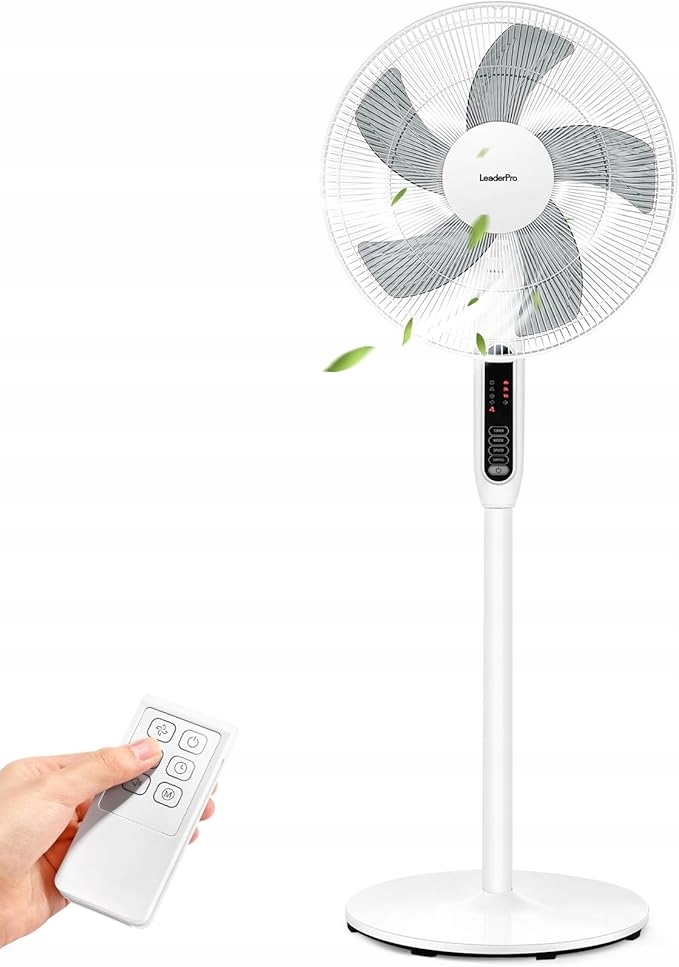 Tichý podlahový ventilátor Rotačný ventilátor 85° s diaľkovým ovládaním s 3 rýchlosťami