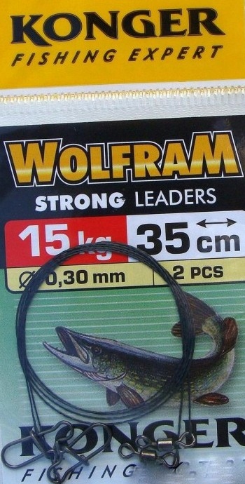 

Przypon Konger Wolfram Zielony 35cm 10kg 2szt