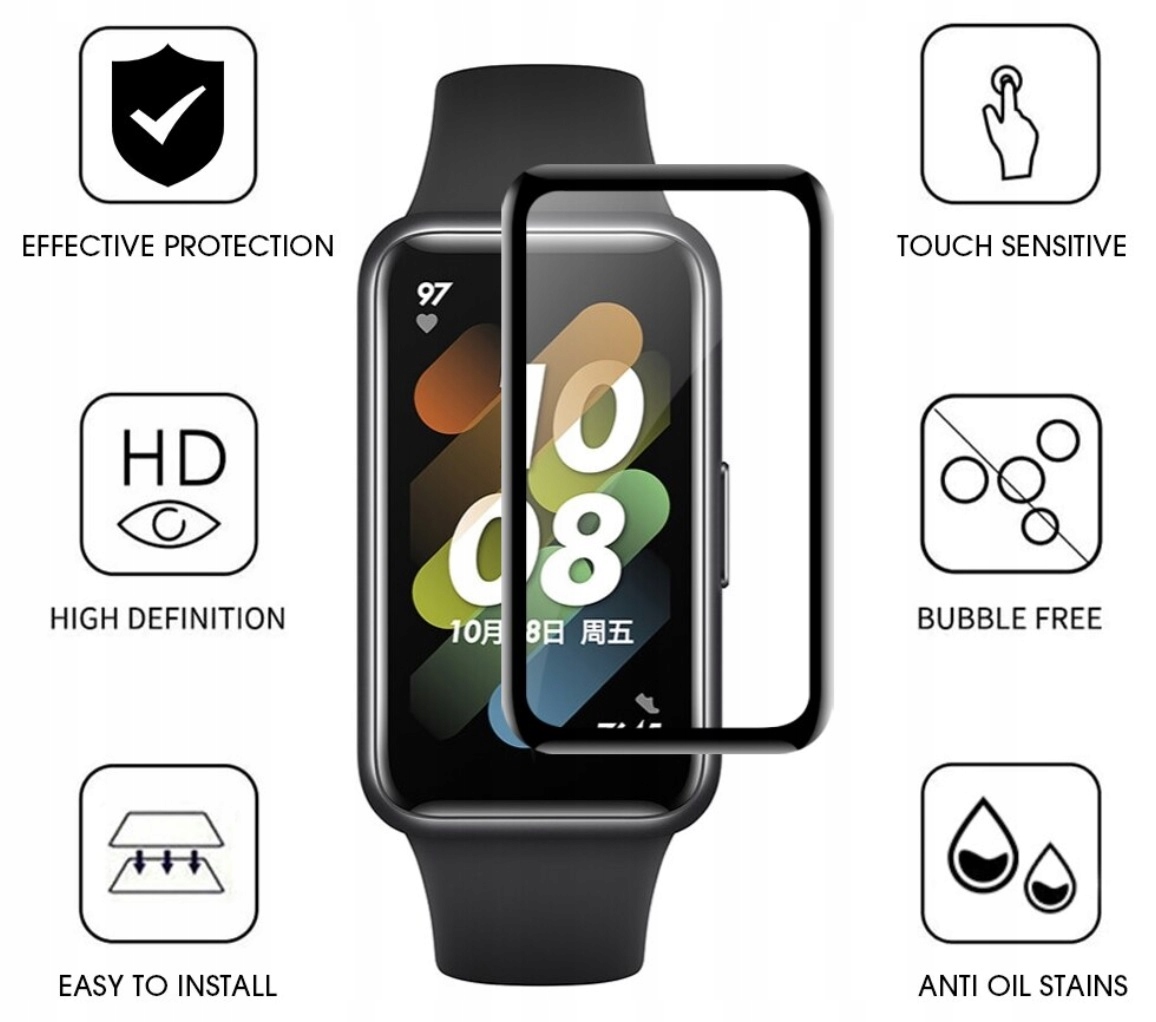 Szkło Hybrydowe Folia 3D / 7H / Huawei Band 7 Kod producenta R23M6N045