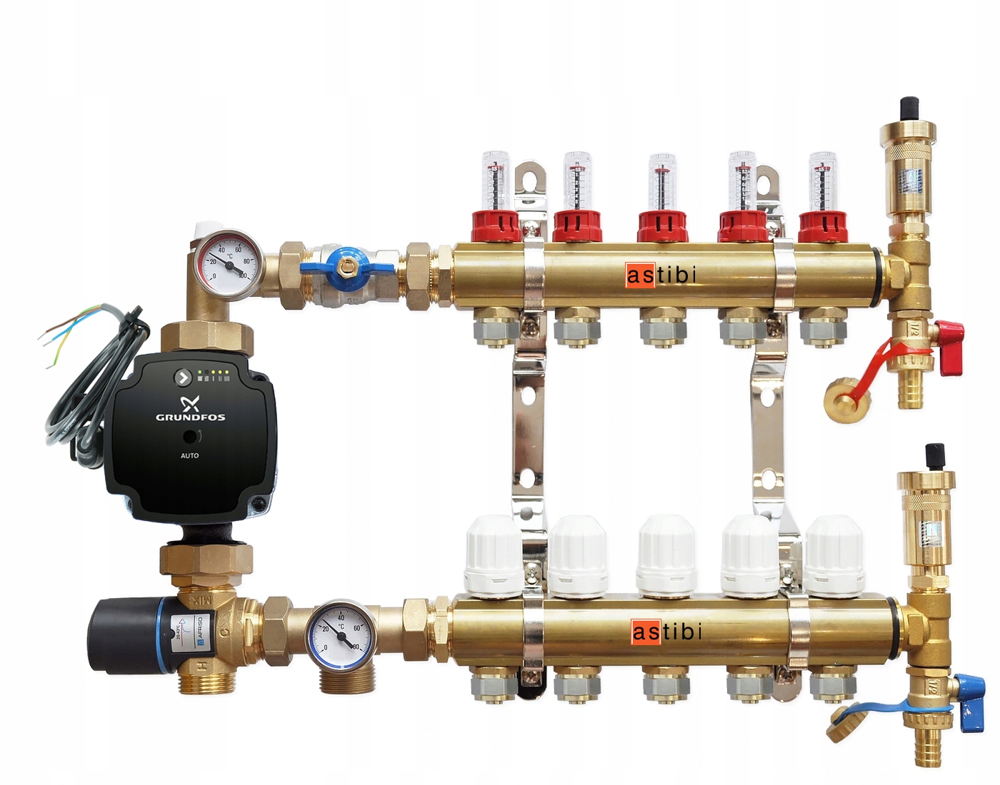 ROZDZIELACZ12 OGRZEWANIA PODŁOGOWEGO DO PODŁOGÓWKI Kod producenta ZESTAW 12 OBWODÓW GRUNDFOS ZAWÓR AFRISO