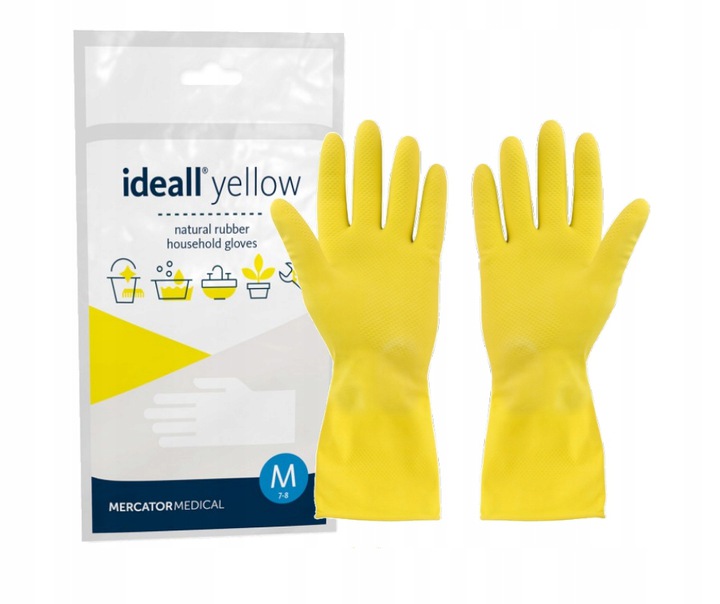 

Rękawice gumowe żółte M ideall yellow Gospodarcze