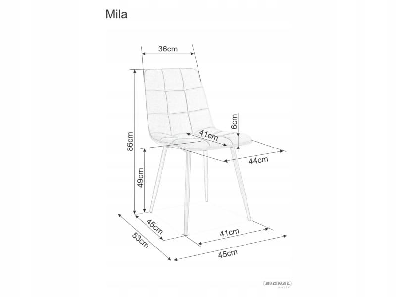 Krzesło MILA VELVET turkusowe aksamitne Signal Kod producenta MILAVCTU