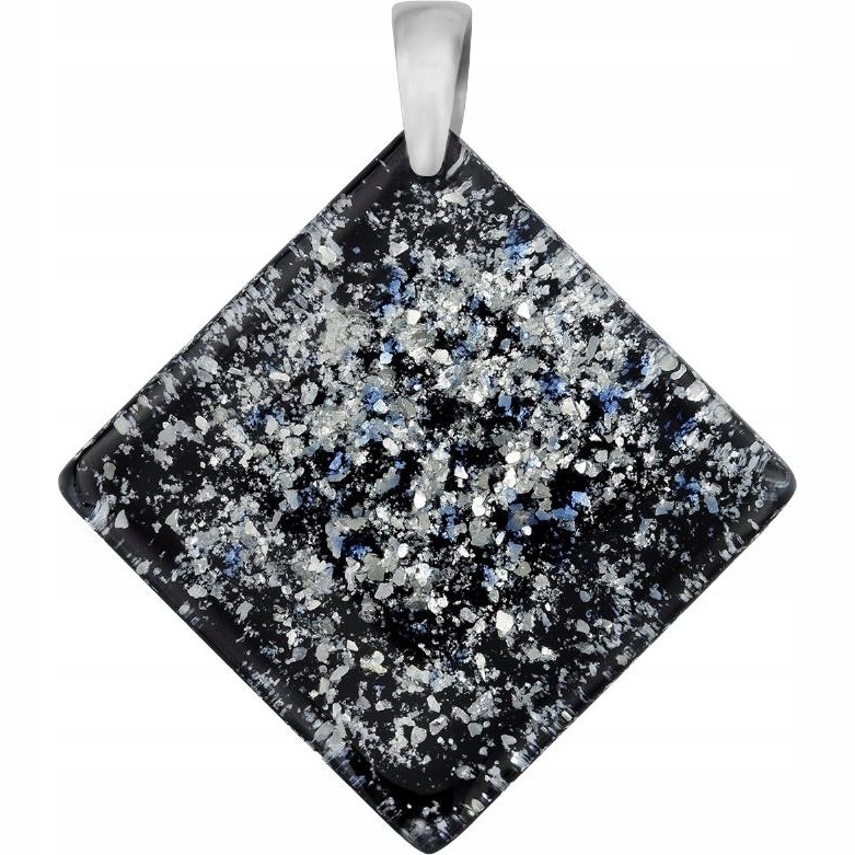 Dámský černý přívěsek Harf sklo murano