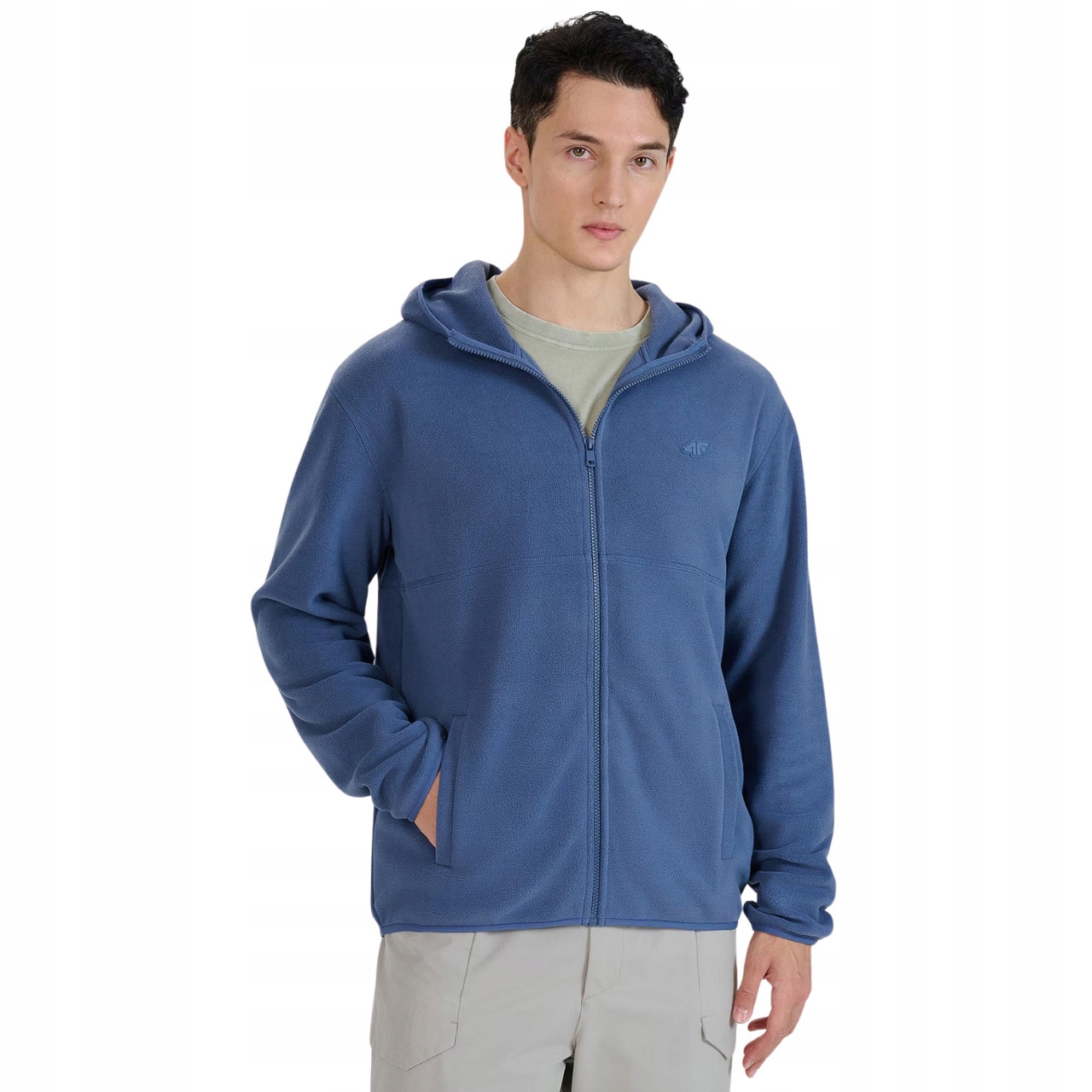 Fleecová Mikina pánský 4F M321 denim 4FWSS25TFLEM321 32S Vel. XL