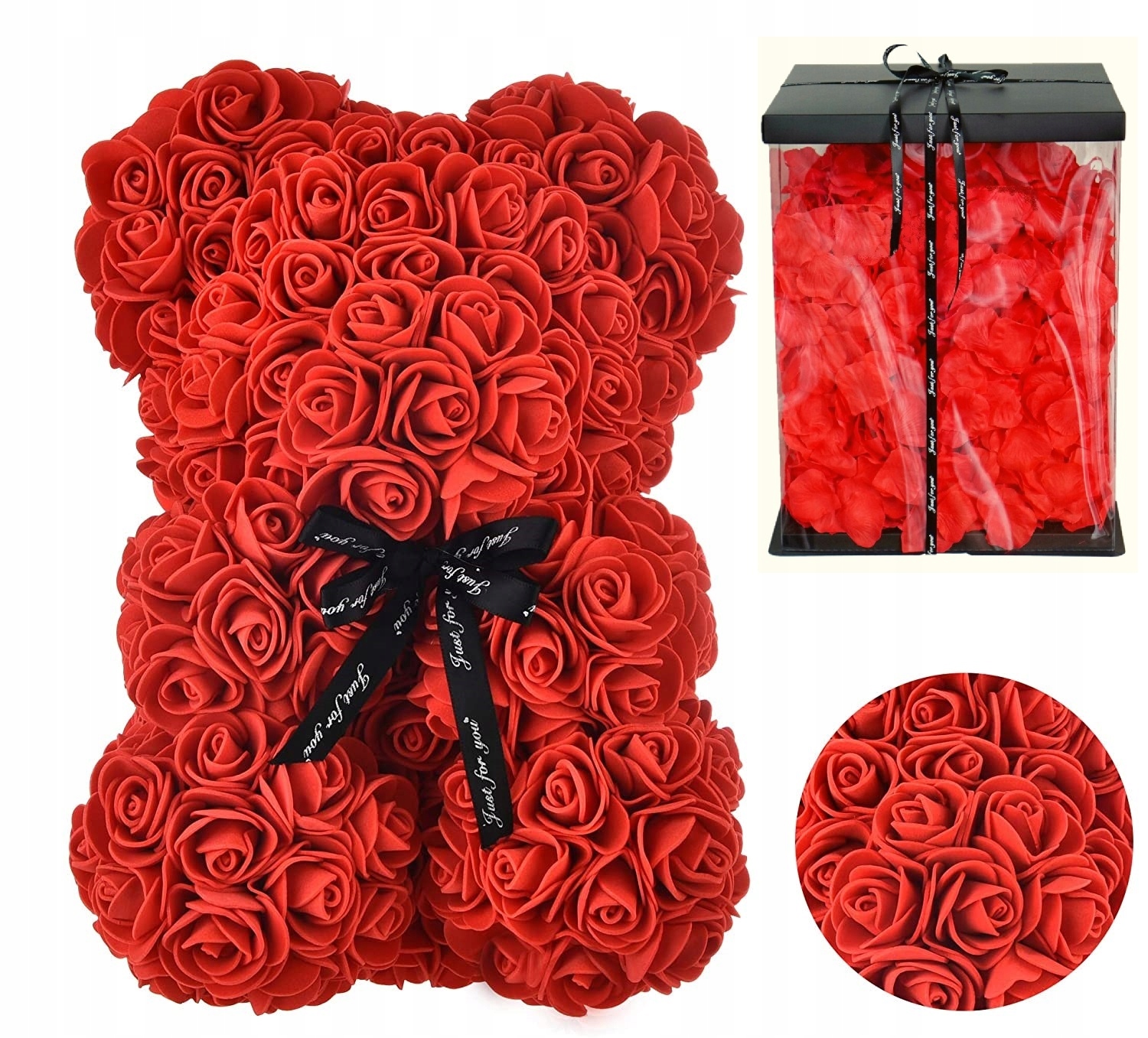 Červený Medvídek Z Růží S Náplní Okvětních Lístků Připraven!