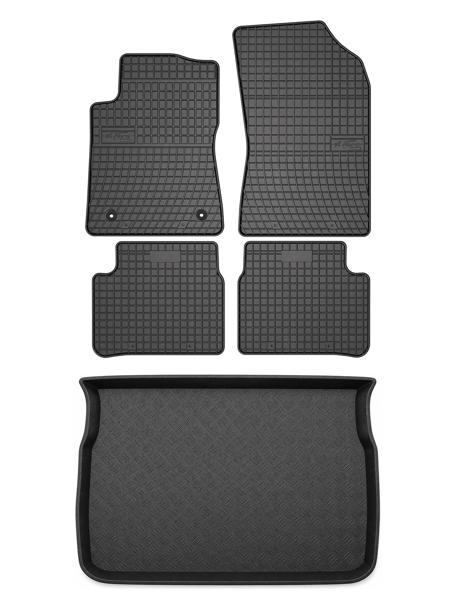 Gumové koberce SolidPRO rohož do kufru pro: Citroen C3 III 2017- 5 el.