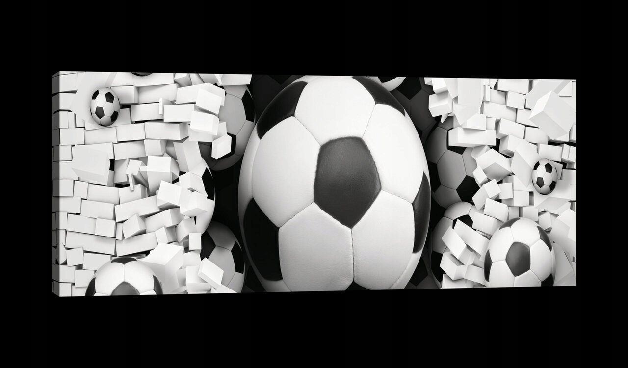 Obraz 145x45 Fotbalová stěna 3D dynamika sport energie moderní umění