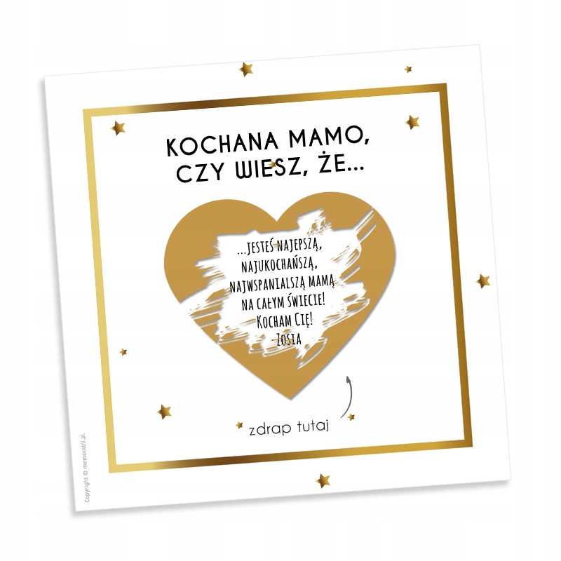 KARTKA ZDRAPKA DZIEŃ MATKI MAMY OJCA Kod producenta Mama02335