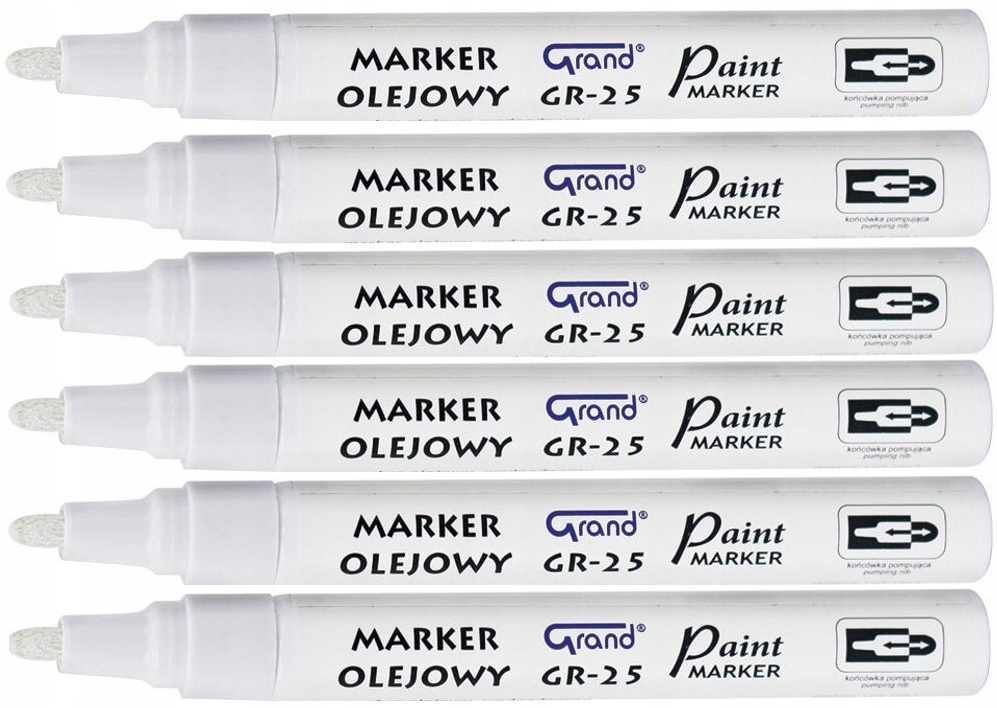 

Gr 25 Marker Pisak Olejowy 1,8mm Grand Biały x 6