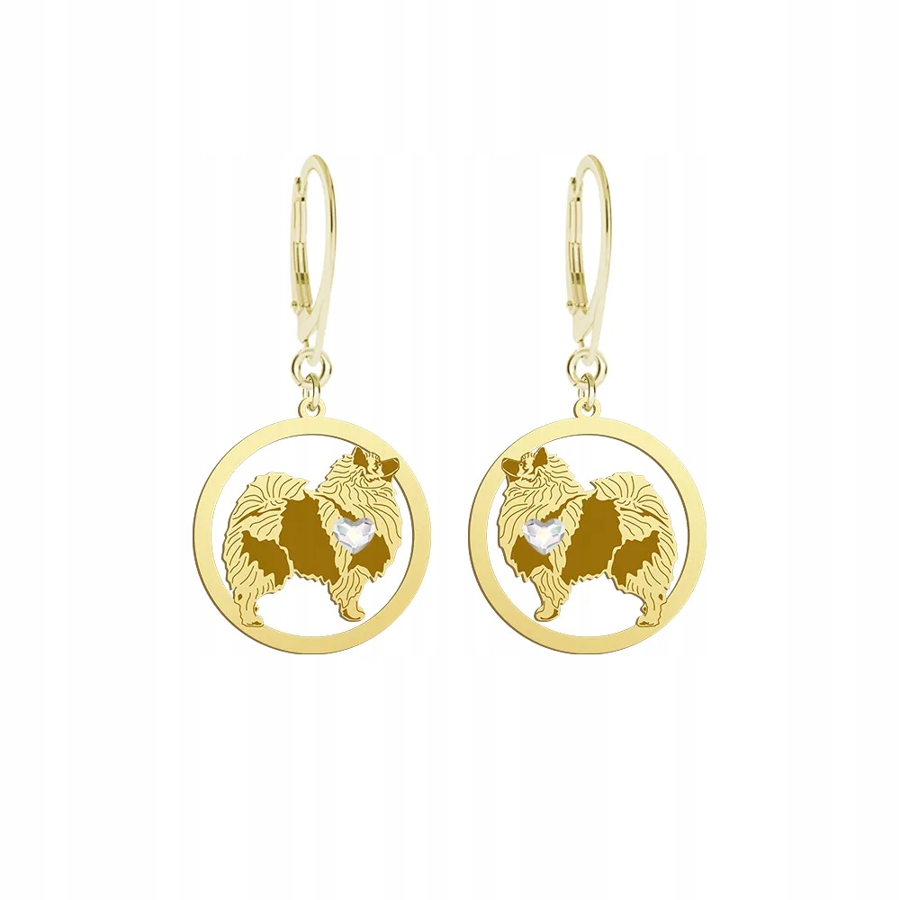 Náušnice Zlaté se psem Vlčí špic 925 Bigiel Dárek Gravírování Bonus