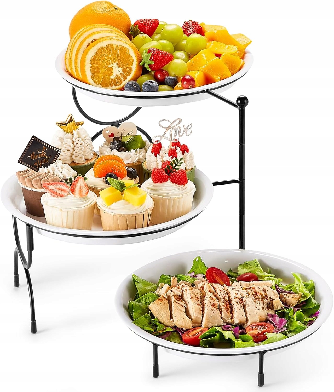 Lifewit 3-úrovňová servírovací miska Ø25,4 cm Stojan