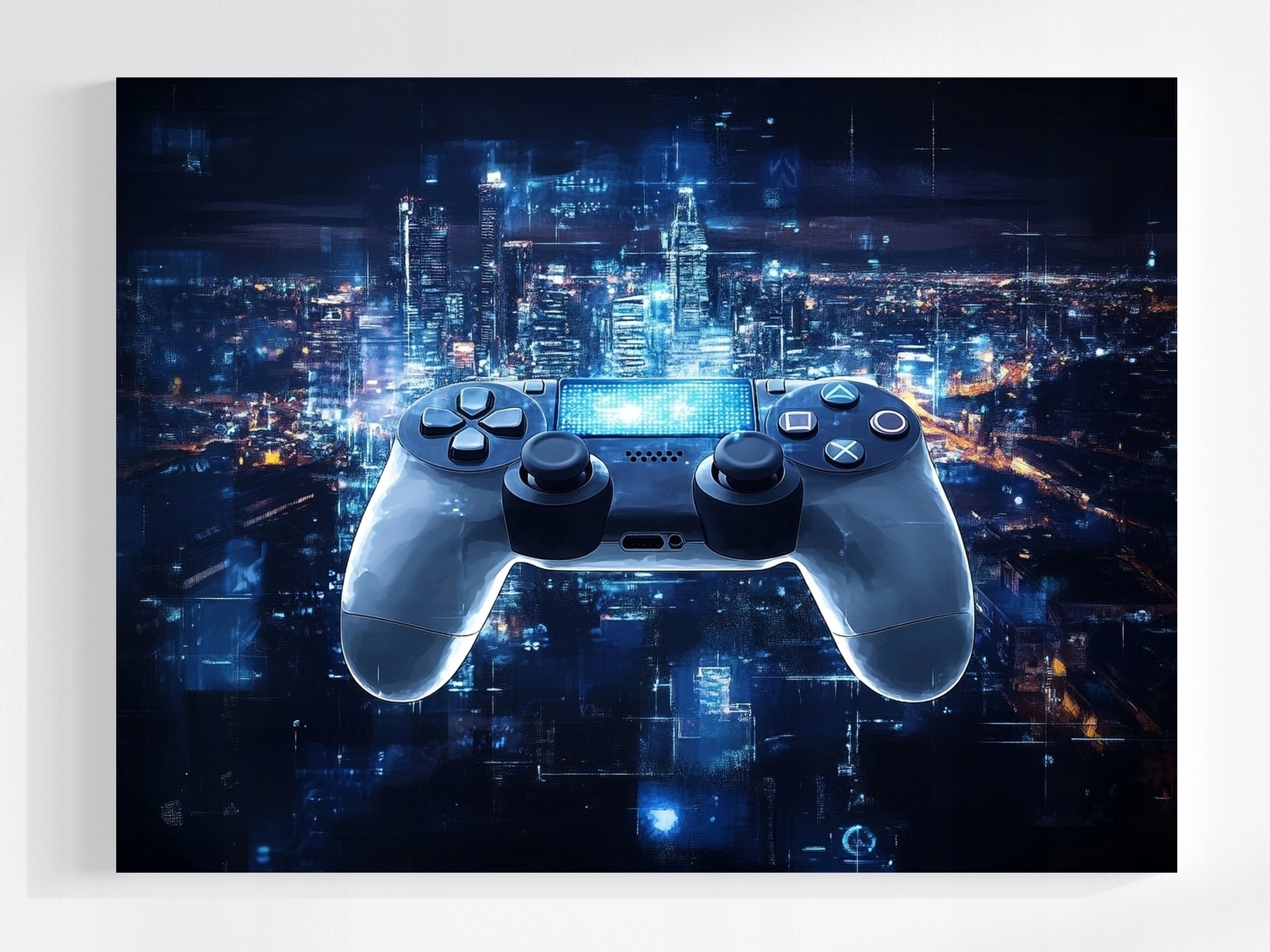 Obraz Na Plátně Canvas Gaming Hra Gamepad Konzola Kontroler Město 80x60