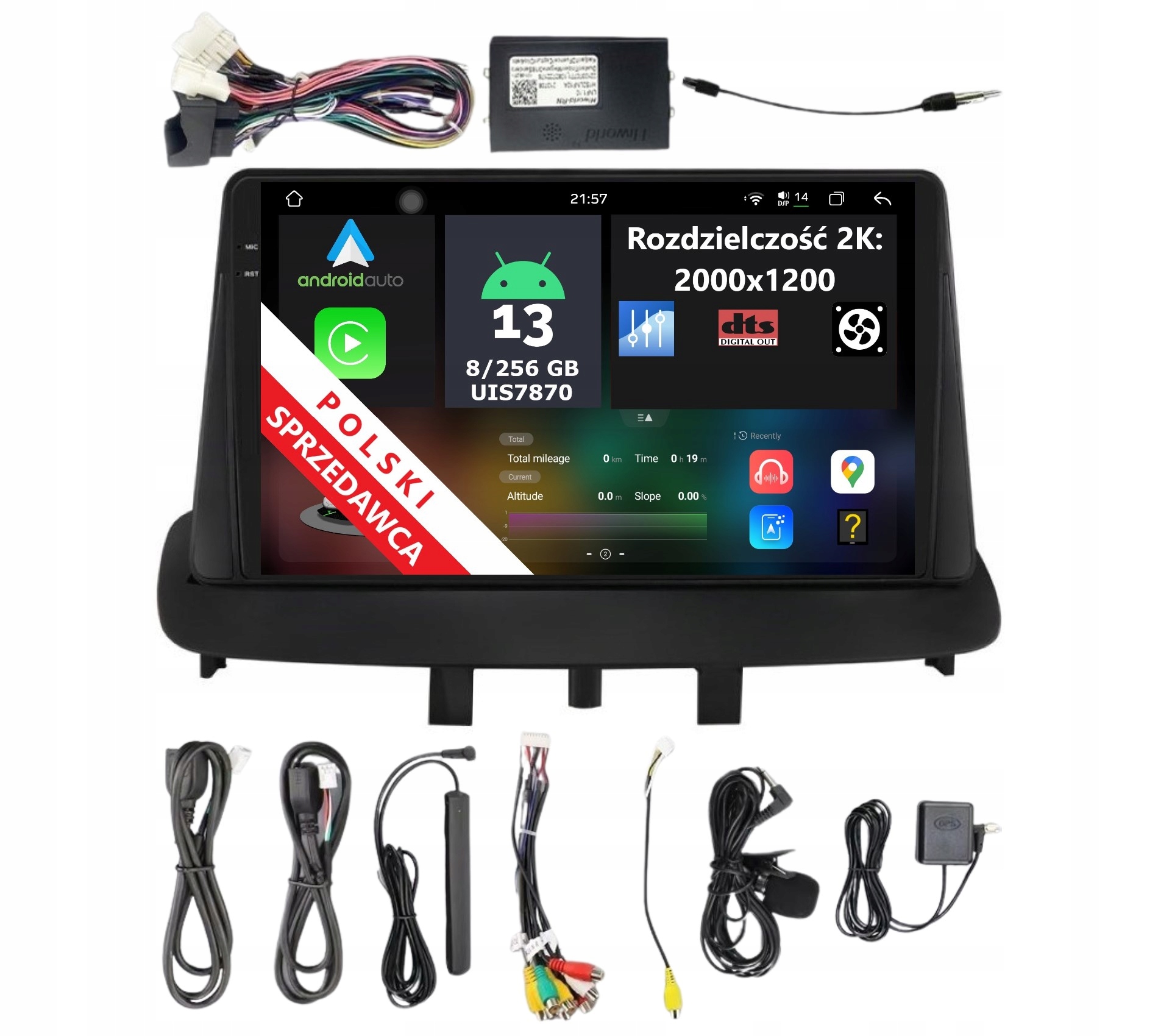 Rádio 2DIN Navigácia Android Renaule Fluence 8/256 Gb Dts Dsp Carplay Lte