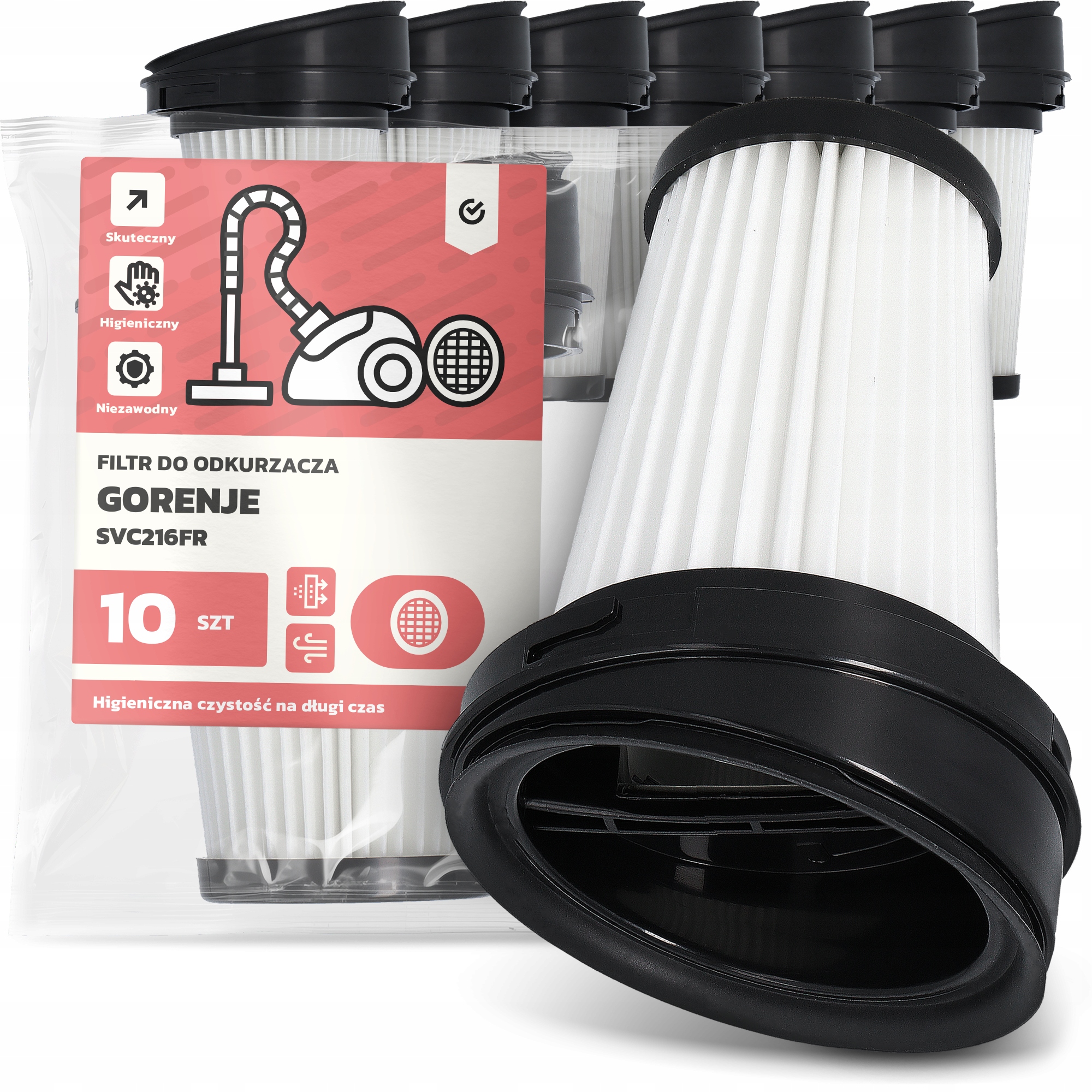 10 x Vzduchový Filtr pro vysavač Gorenje SVC216FR Hepa Účinný Em-w