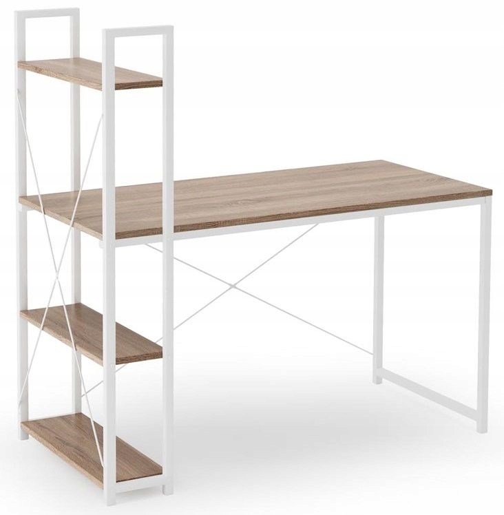 

Biurko z regałem białe Grendi