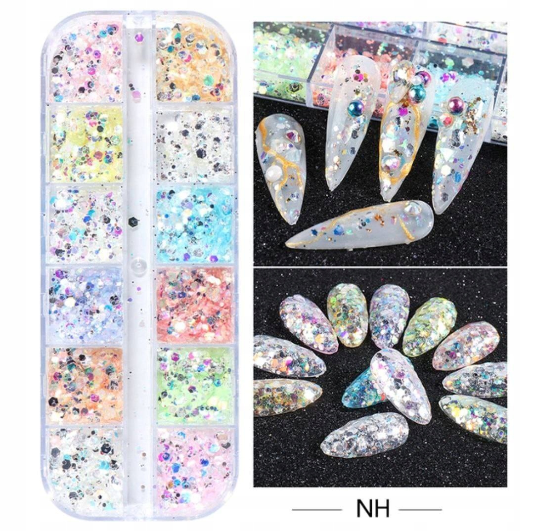 

Ozdoba do paznokci brokaty wielokolorowe