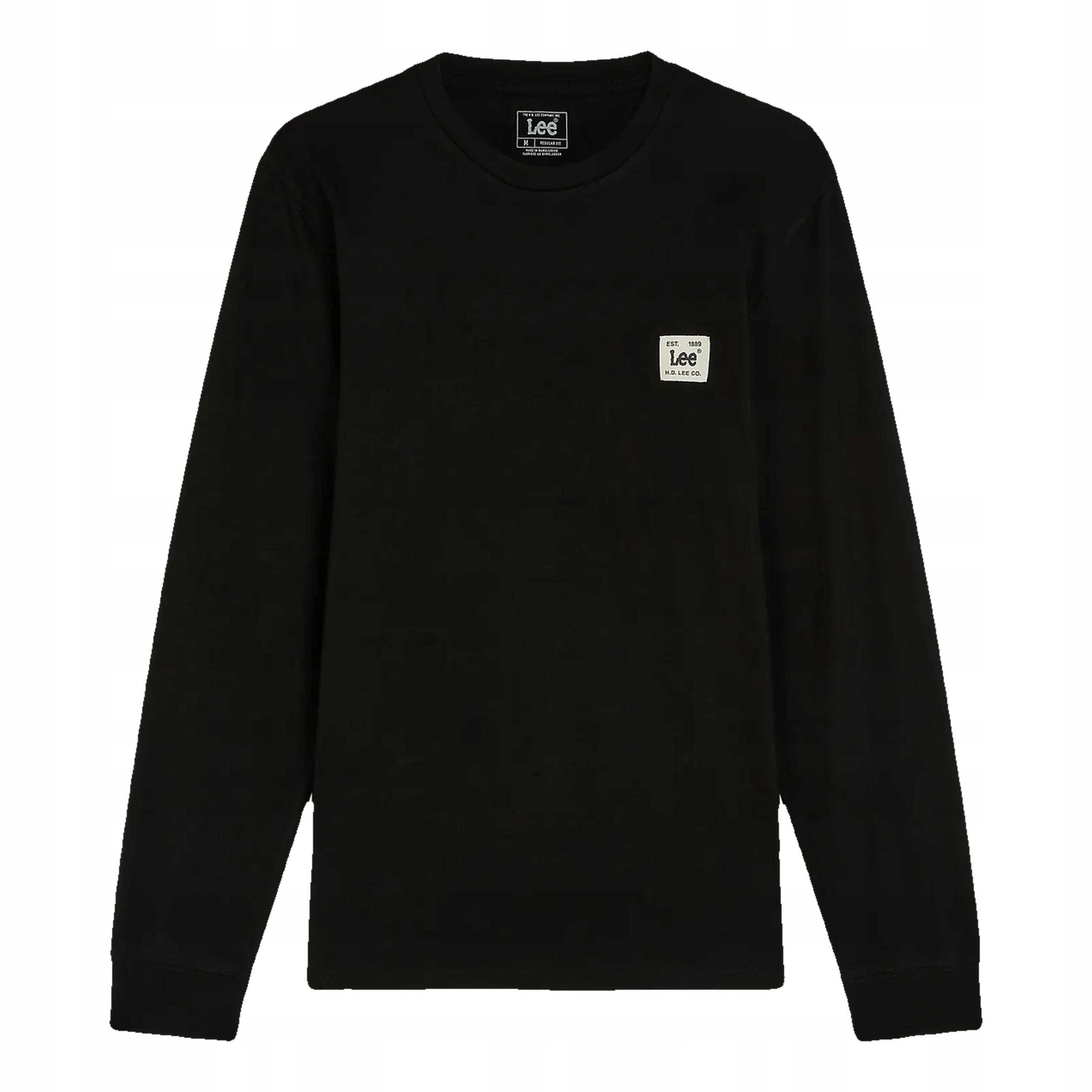 Pánské tričko s dlouhým rukávem Lee Ls Woven Label Tee Black černé XL