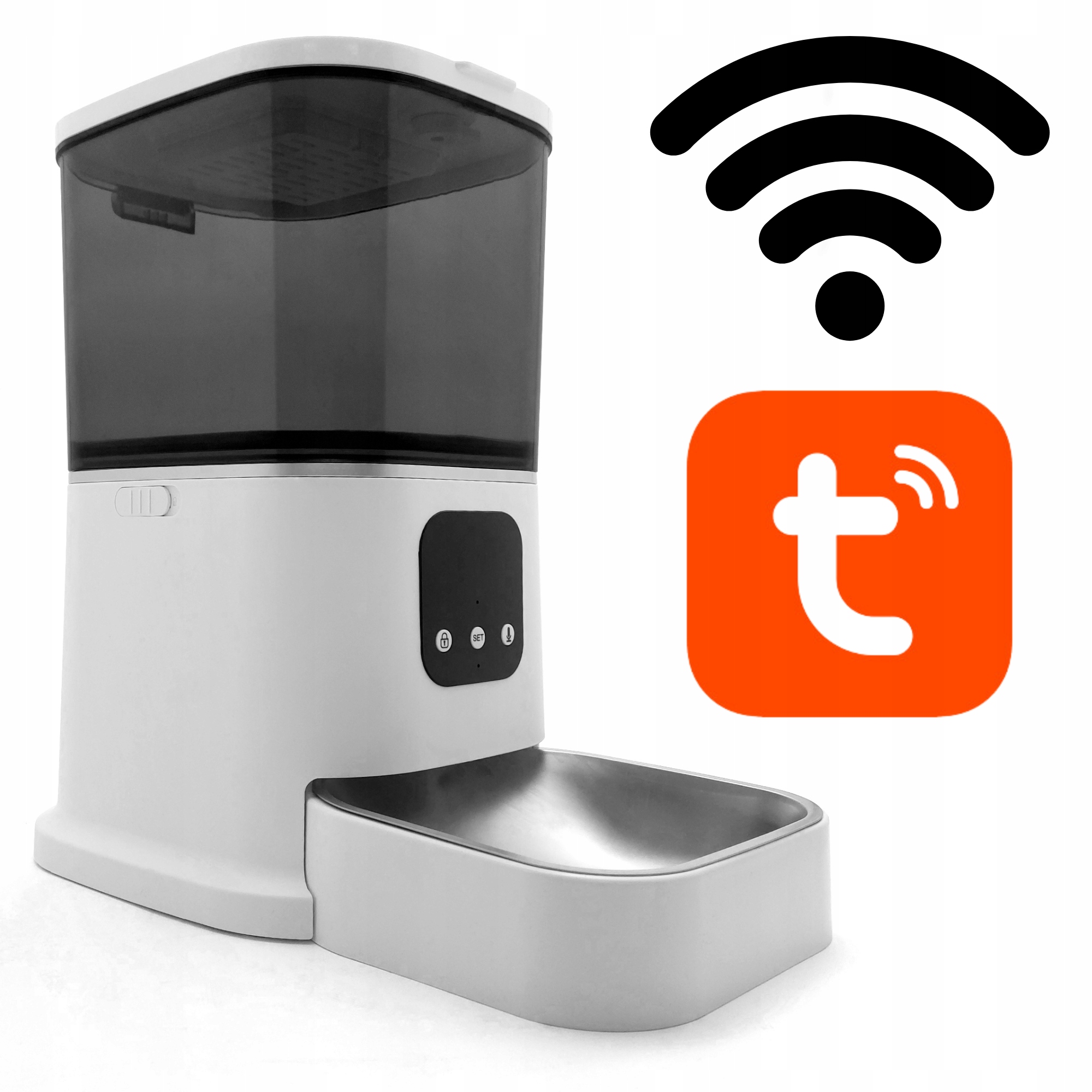 Levně Podavač Krmiva Pro Kočky Kovová Miska Pro Psy Wifi Krmítko Pro Mazlíčky