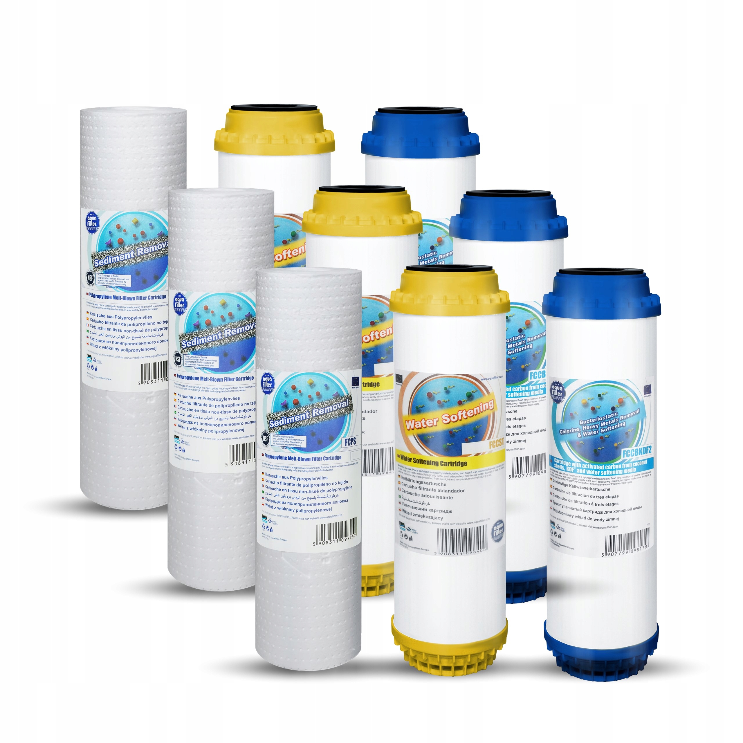 Zestaw Wkładów Do Wody Pitnej FCPS20 Fccst FCCBKDF2 Komplet Filtrów