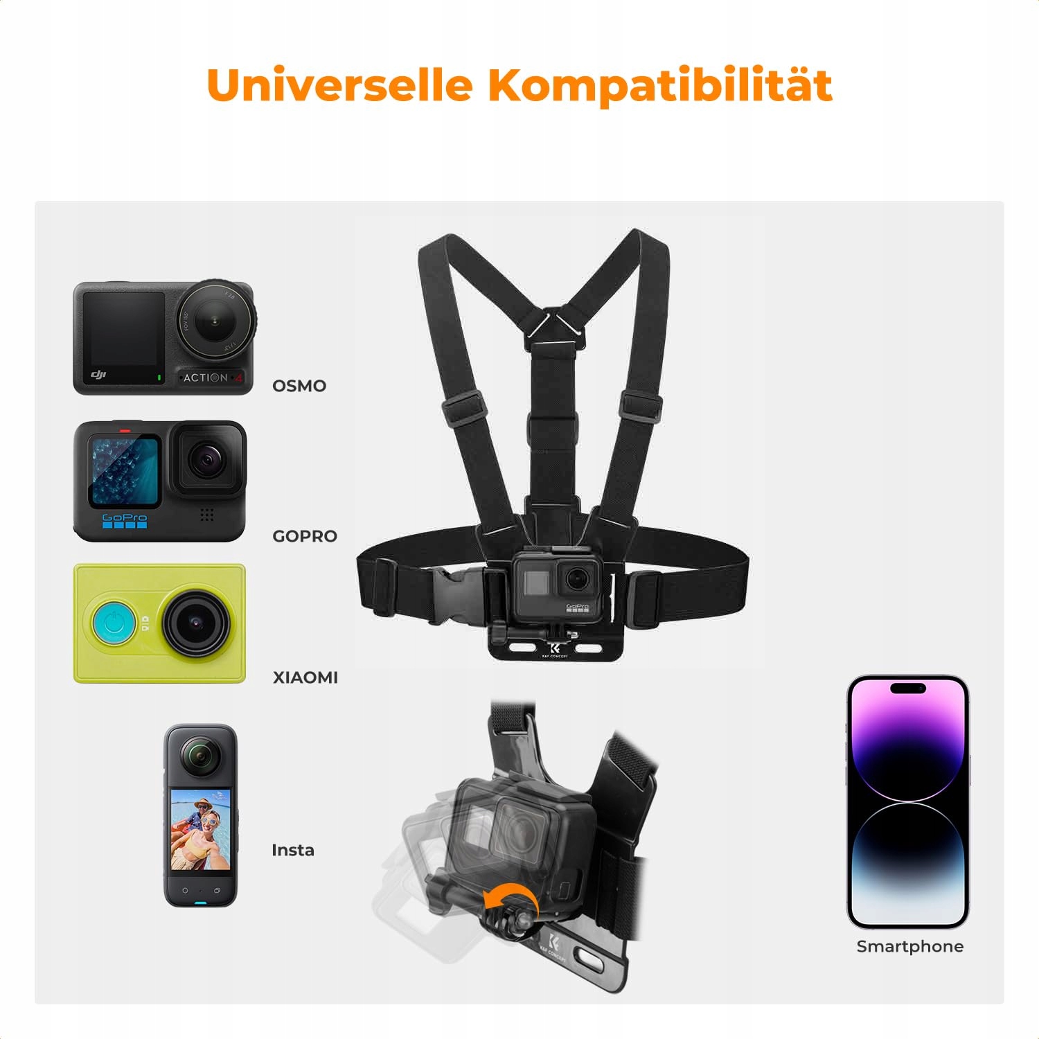 K&F CONCEPT Zestaw Akcesoriów Do GoPro DJI Insta360 Kamery Akcji — miniatura 7