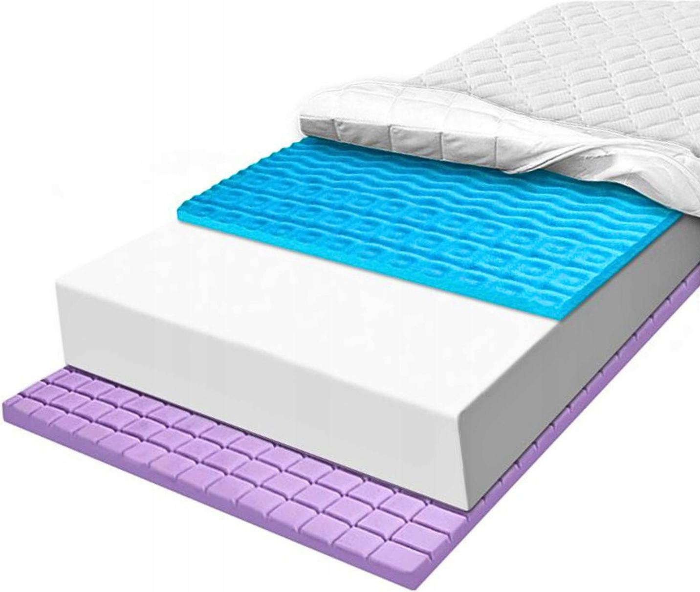 Materac z pianki H1 H2 100X160 konturowy z masująca pianką Blue Cube 14 cm