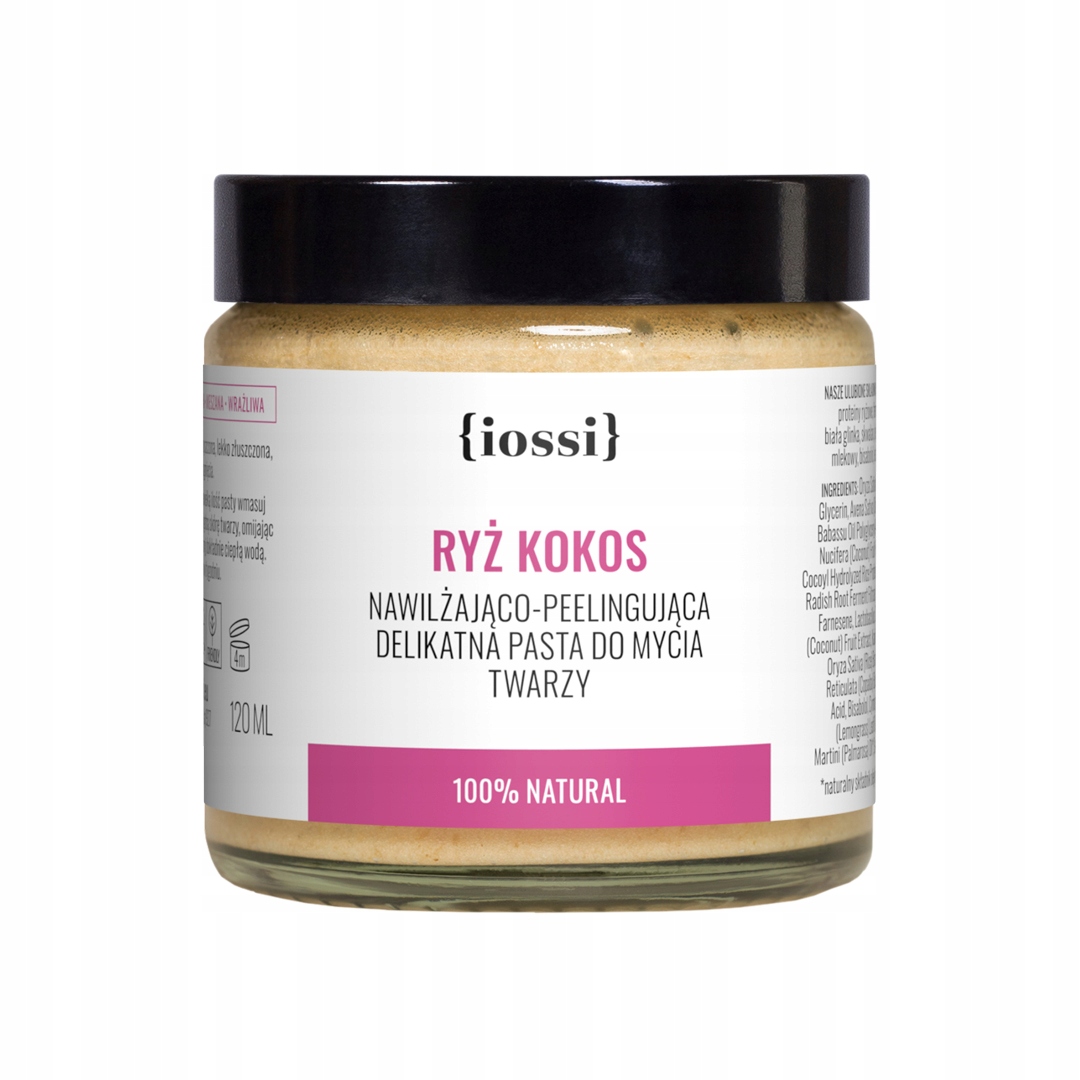 Rýže a Kokos, hydratační a peelingová jemná mycí pasta na obličej 120 ml